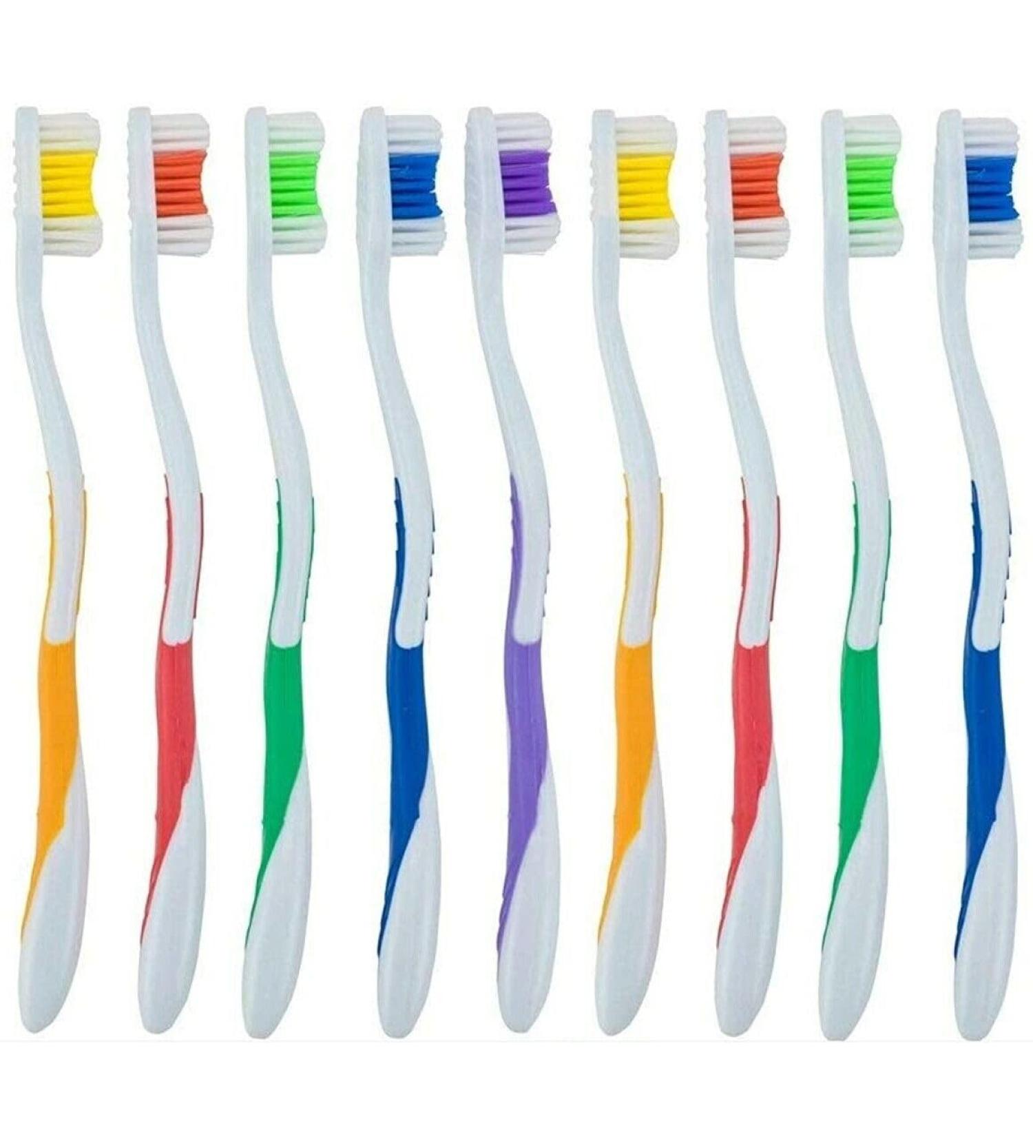 8-Pack Soft Manual Toothbrushes - Family Size Ideal for Kids & Adults Perfect for Daily Dental Care & Travel - Buy Online on GoSupps.com