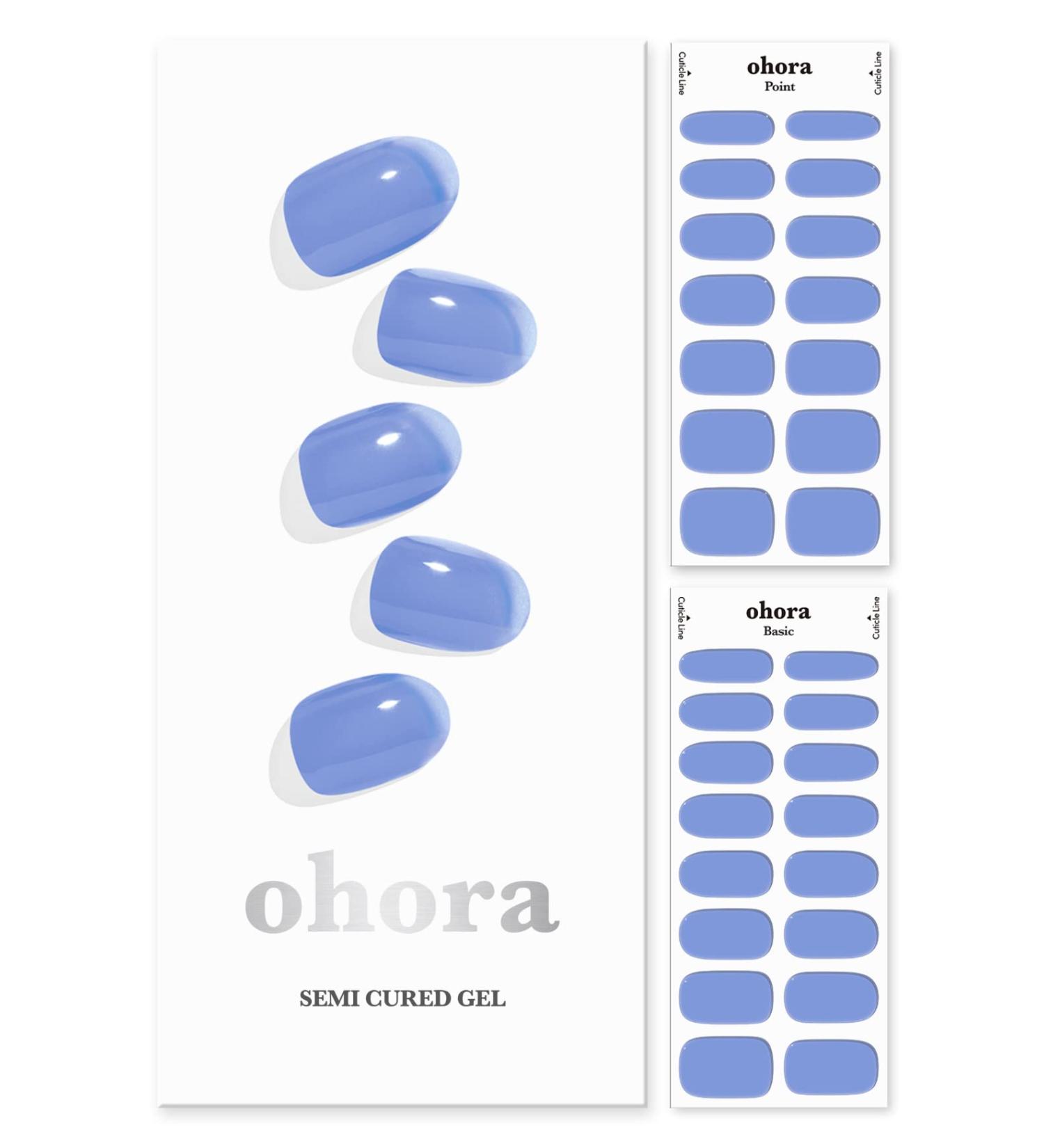 Buy O'Hora Semi Cured Gel Nail Strips - Blue Tint Easy Apply Long Lasting | Works with UV/LED Lamps | International Shipping - Buy Online on GoSupps.com