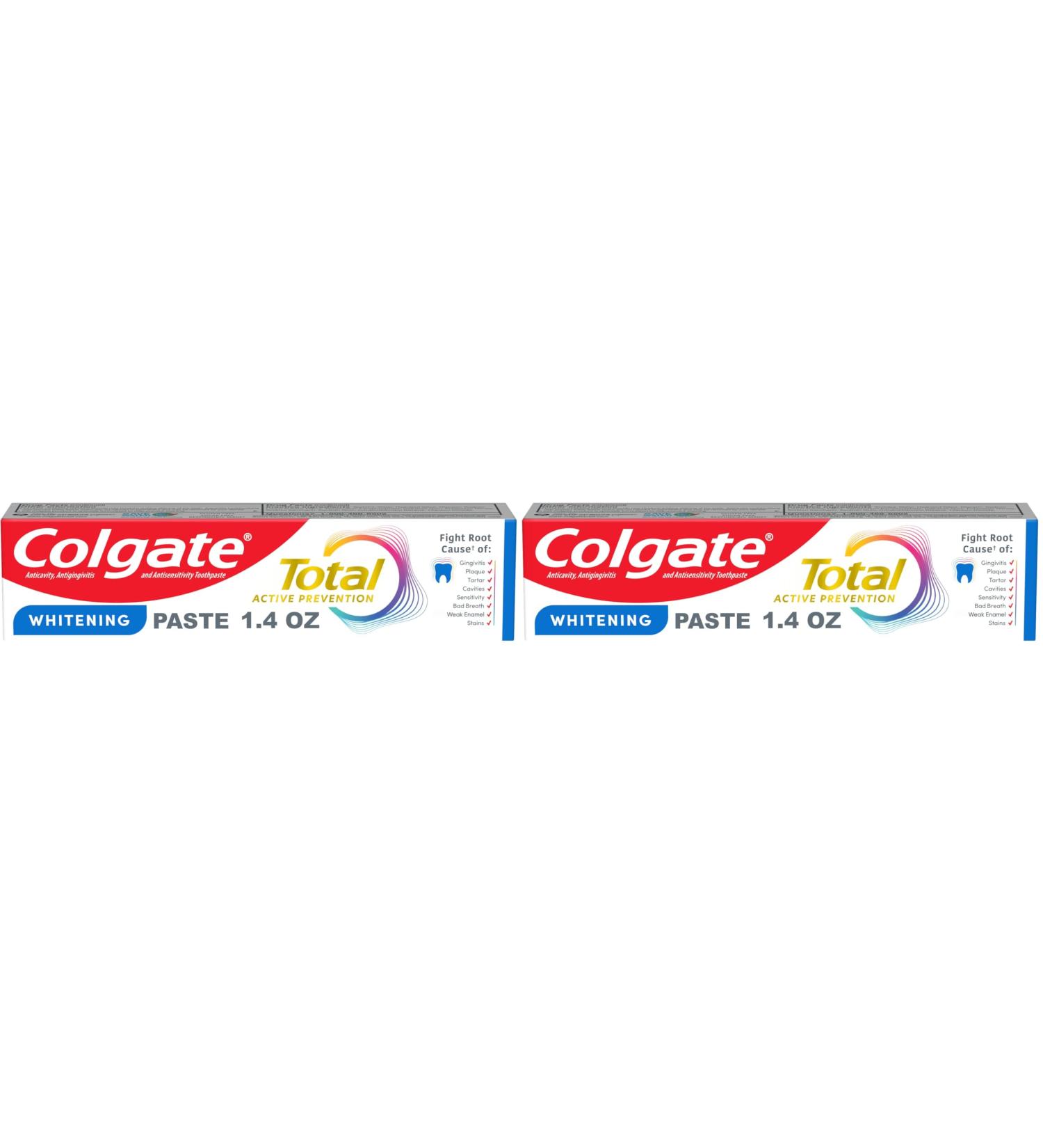 Colgate Total Whitening Toothpaste Mint | Travel Size | 1.4 Oz | Pack of 2 - Buy Online on GoSupps.com
