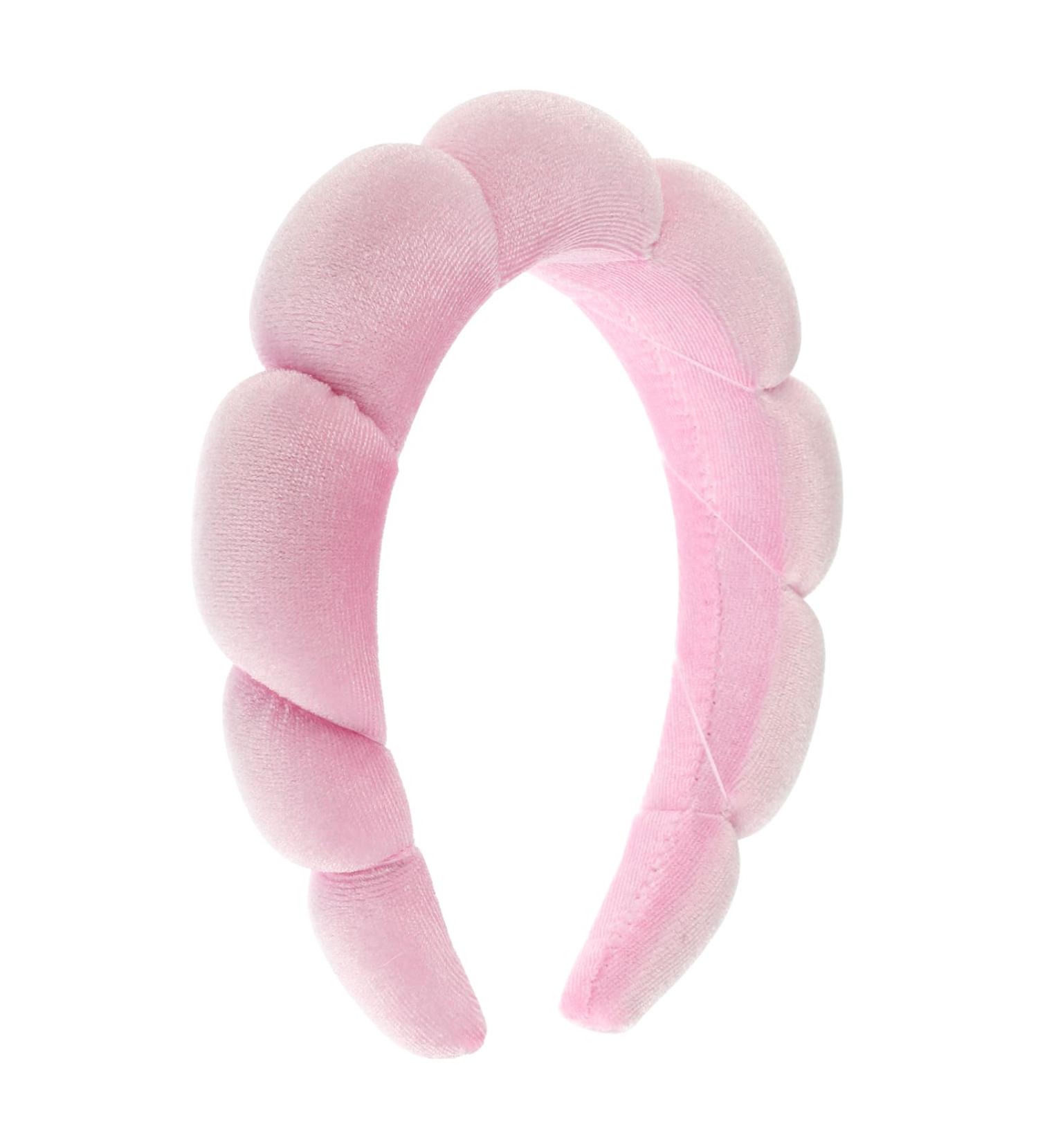 WLLHYF Spa Headband Sponge Terry Towel Cloth Fabric Headband Puffy Fashion Hairband Thick Padded Hair Hoops Non Slip Valentine's Day Hair Accessory for Women Girls Washing Face Skin Care Makeup Pink - Buy Online on GoSupps.com