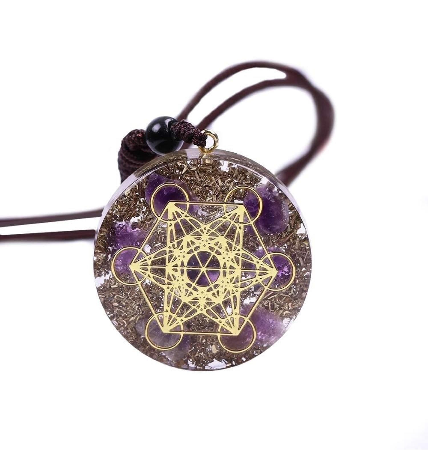 TAMHOPE Merkaba Metatron Cube Om Orgonite Pendant Necklace | Chakra Healing Gift for Men & Women - Cosmic Energy Jewelry - Buy Online on GoSupps.com