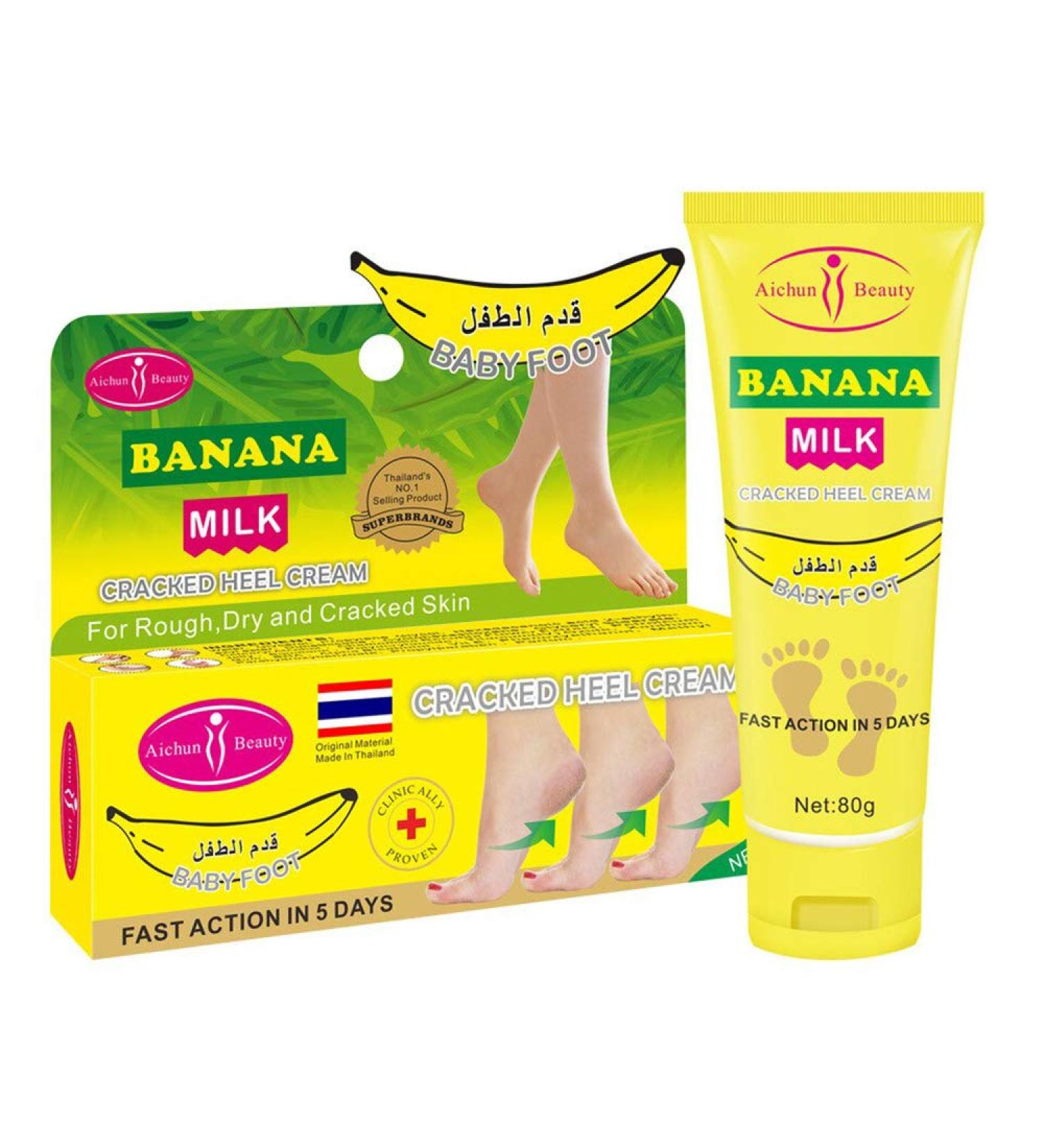 AICHUN BEAUTY Cracked Heel Cream Foot Care Banana Milk Cream Repair Relieves Rough Dry Skin Baby Foot Chilblains Hyperkeratosis 80g - Buy Online on GoSupps.com