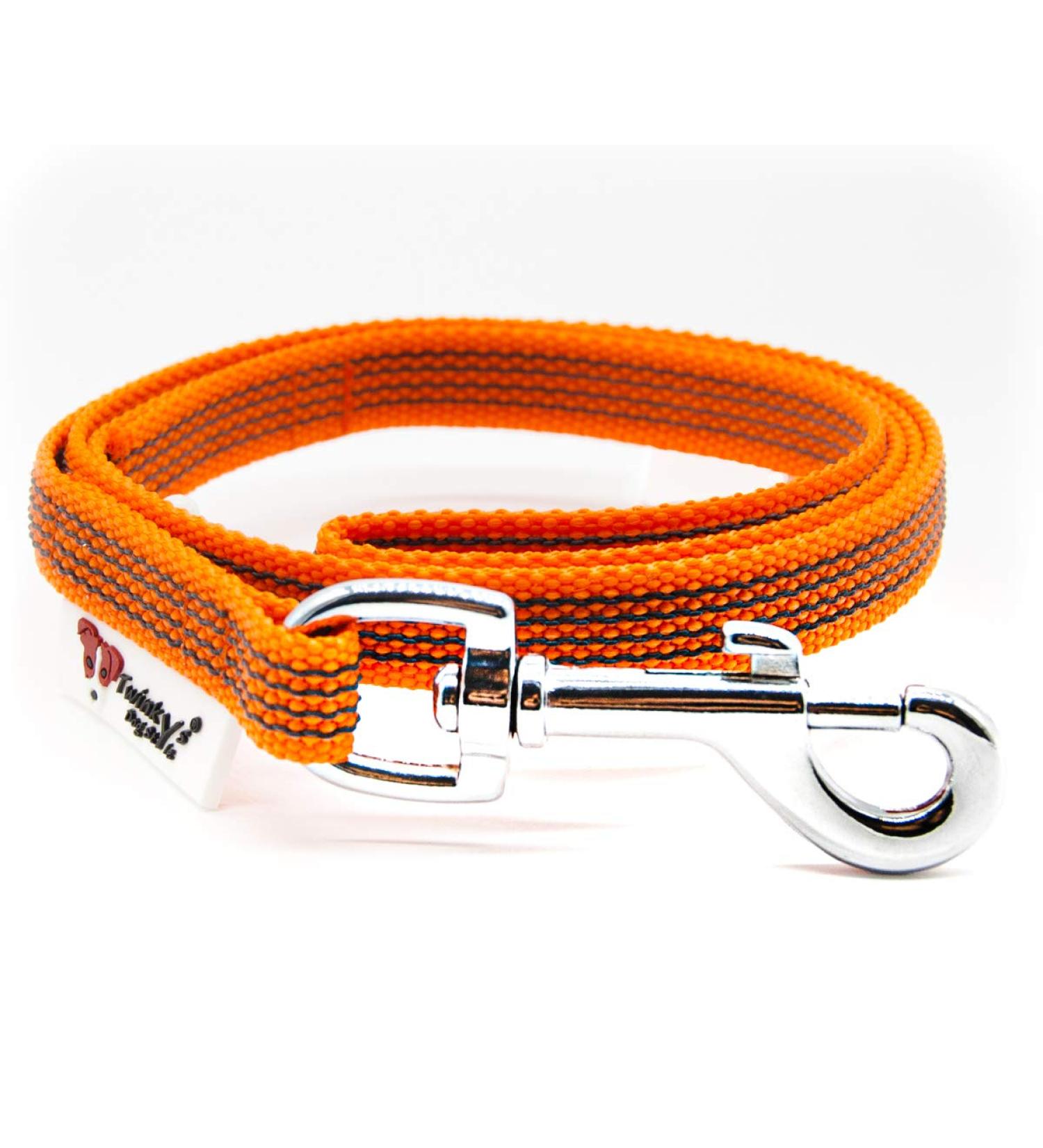 Twinkys Dog Style Tow Leash - 1m Rubberized 15mm Wide for Dogs up to 15kg - Hand Loop-Free Durable Made in Germany - Orange - Buy Online on GoSupps.com