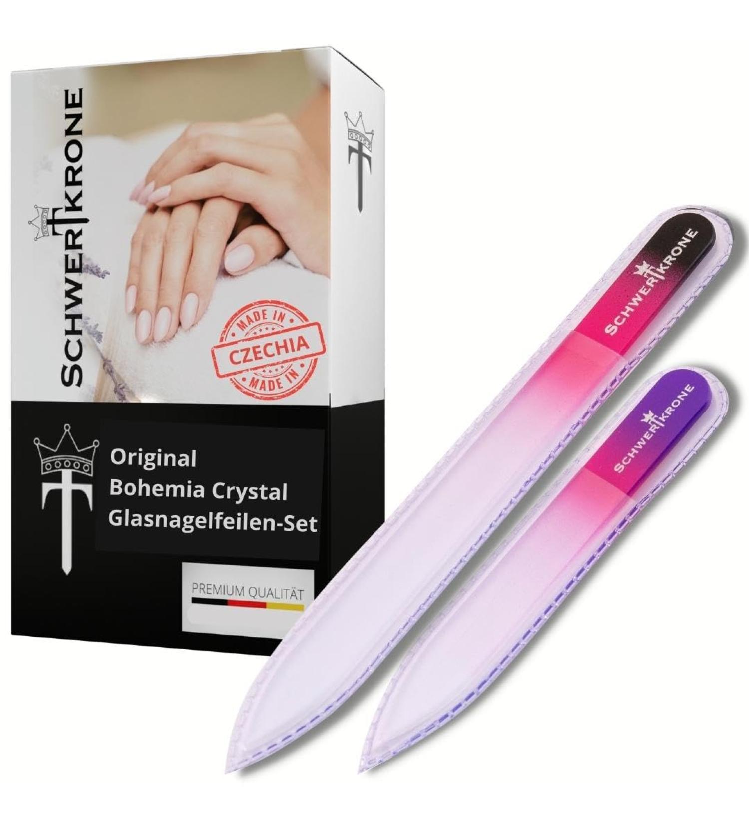 Buy Sword Crown Crystal Glass Nail File Set - Original Czech Republic | 14cm & 9cm Double-Sided Set of 2 | International Shipping Available - Buy Online on GoSupps.com