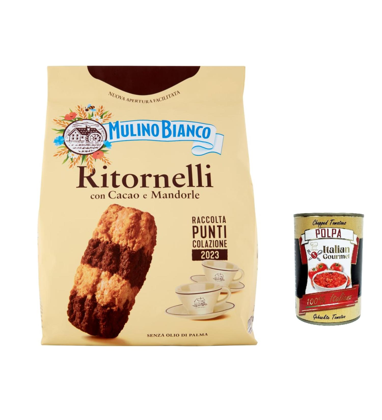  Italian Gourmet E.R. Mulino Bianco Ritornelli Cocoa and Almond Biscuits for a Delicious Breakfast - Biscuit Cookies 700 g + Polpa Gourmet Italian 400 g - Buy Online on GoSupps.com