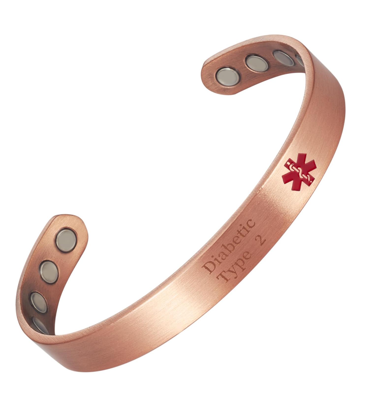 Shop Copper Magnetic Bracelet for Women | 99% Pure Adjustable Jewelry for Diabetes Type 2 - Buy Online on GoSupps.com