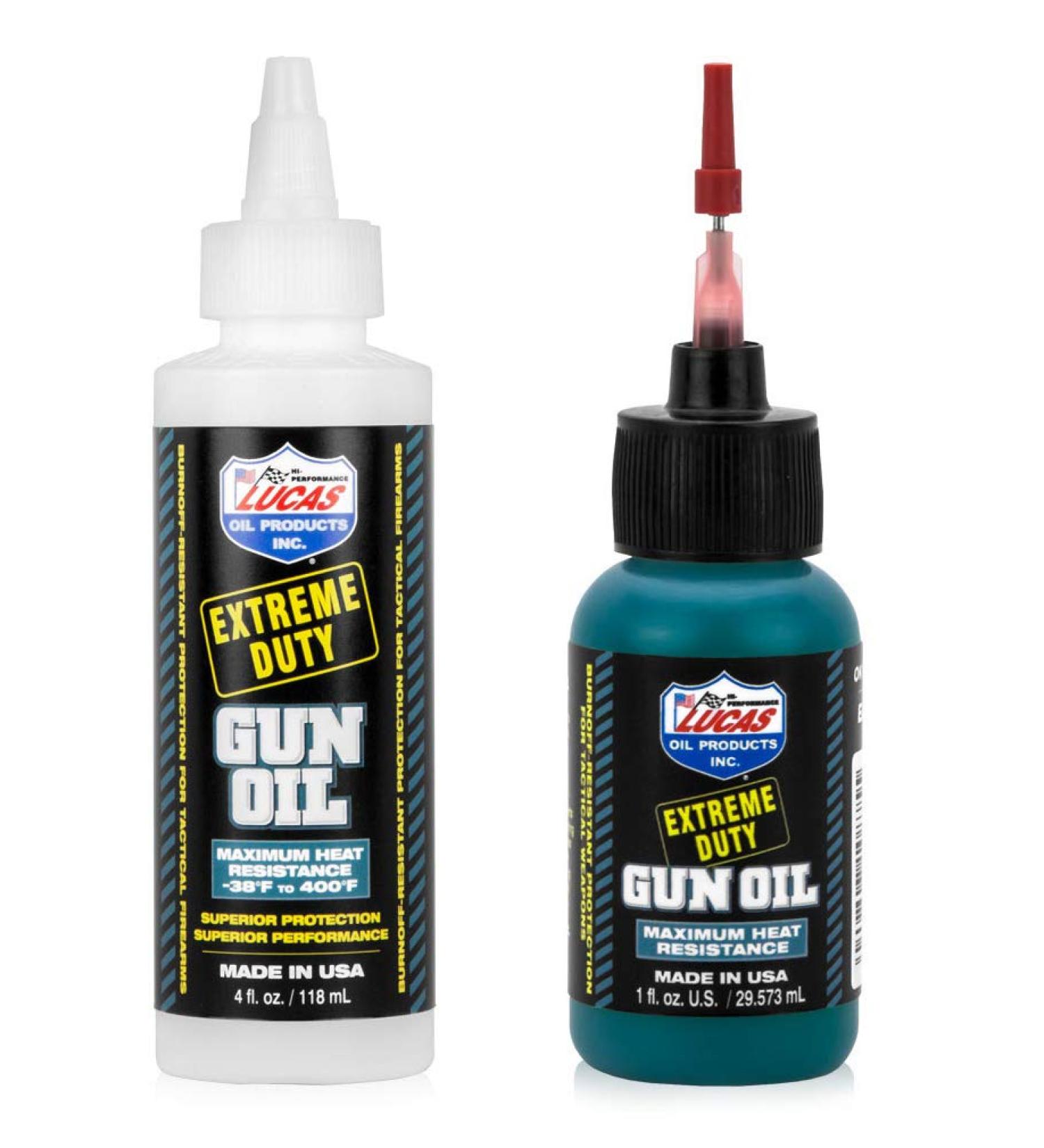 Lucas Extreme Duty Gun Oil Refill and Needle Oiler Combo Pack - 4oz & 1oz - Buy Online on GoSupps.com