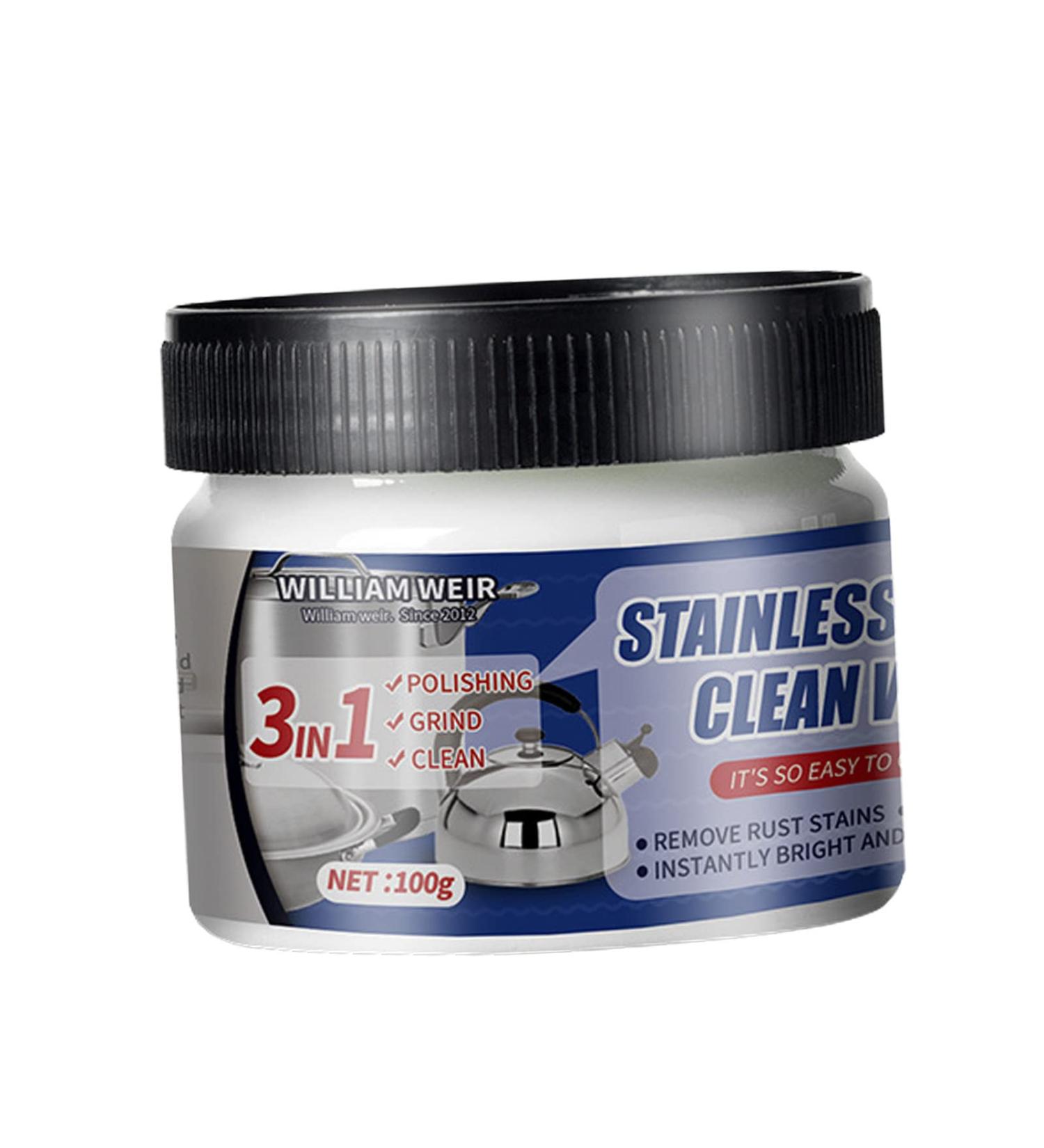 Metal Polish Cream Scratch Remover and Cleaner Stainless Steel Cleaning Wax Stain Removal Multifunctional Rust Remover for Stainless Steel Aluminum Brass Copper Gold Long Lasting Shine 100g - Buy Online on GoSupps.com