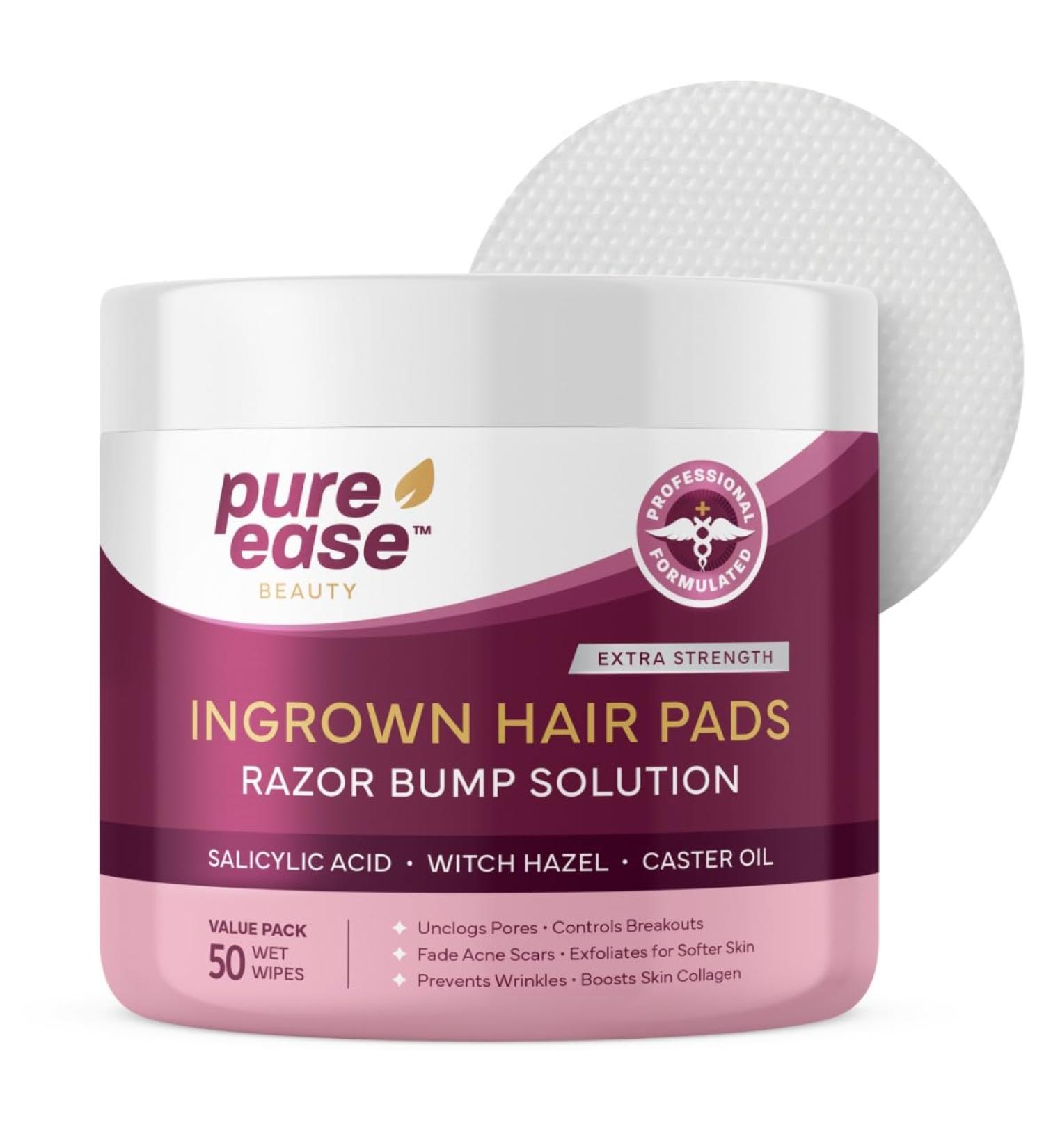 Ultimate Ingrown Hair Treatment Pads - Exfoliating Razor Bump Solution for Bikini & Pubic Areas - Effective Hair Removal Kit for Men & Women - Achieve Smooth Bump-Free Skin Daily - Buy Online on GoSupps.com