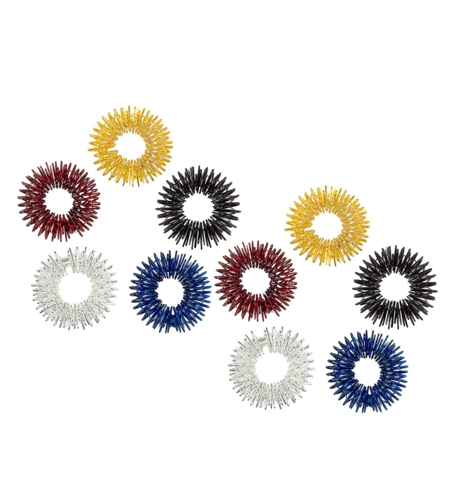 Shop Inoomp 10-St Wellness Massage Rings - Finger Circulation & Relaxation - International Shipping Available - Buy Online on GoSupps.com