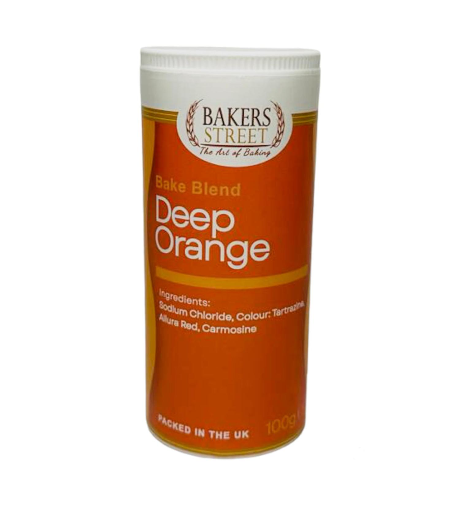 Bakers Street | Deep Orange Food Colour Powder 100g | Use on Cake Surfaces Decorations or Colour Sugarpaste Fondant Icing Chocolate Buttercream Royal Icing Macarons and More - Buy Online on GoSupps.com