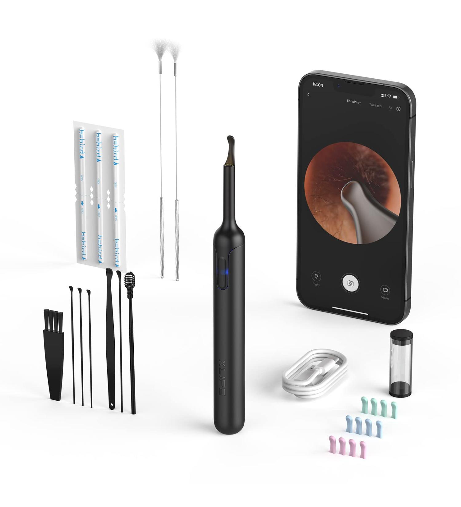 Ear Wax Removal Kit with Otoscope, Light & Camera for iPhone Android - 12pc Ear Cleaning Set - Buy Online on GoSupps.com