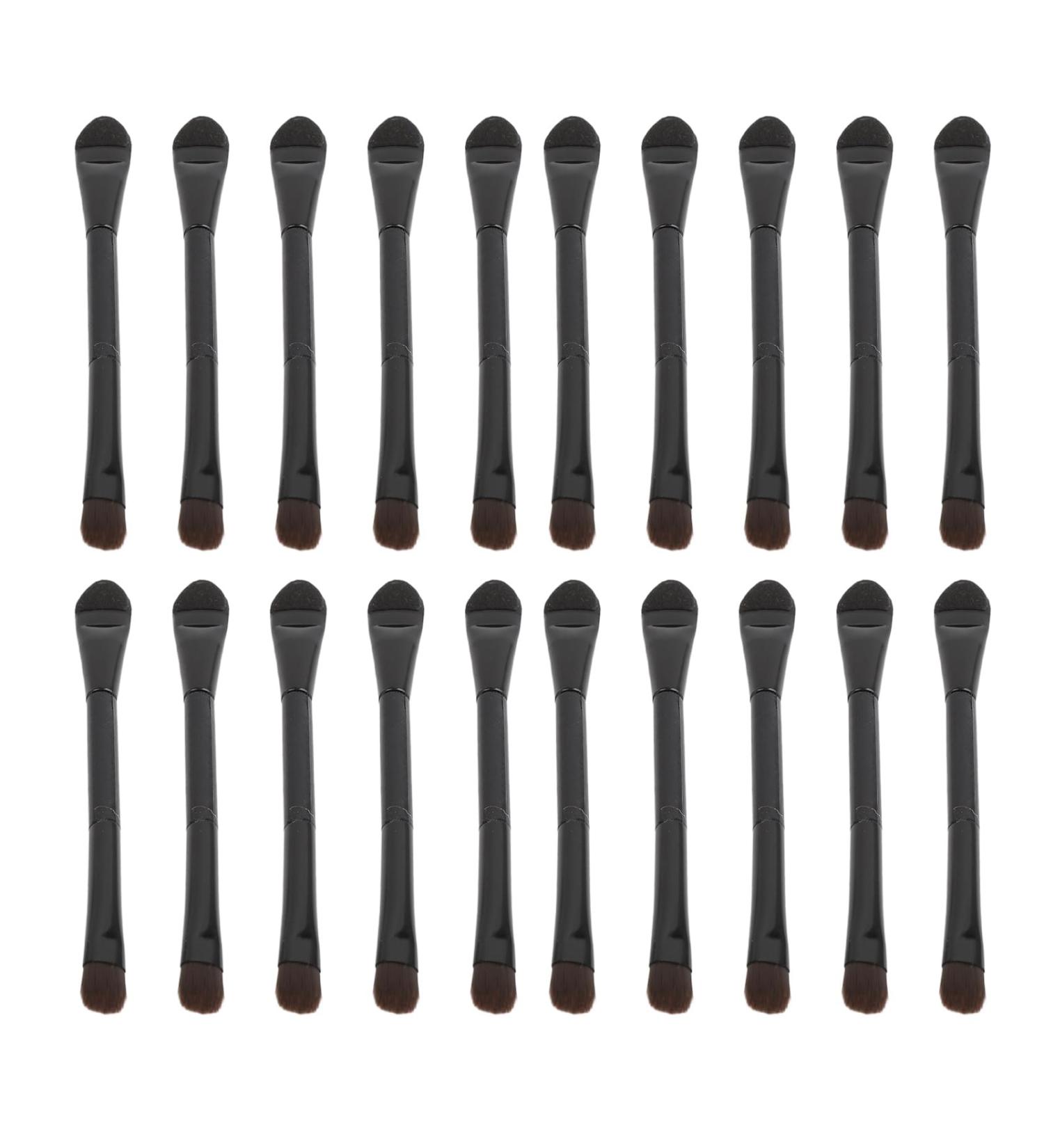 20pcs Dual Ended Eye Shadow Makeup Brushes Portable Soft Hair Spong Head Makeup Brushes for Eyes for Powder and Cream Eyeshadows - Buy Online on GoSupps.com