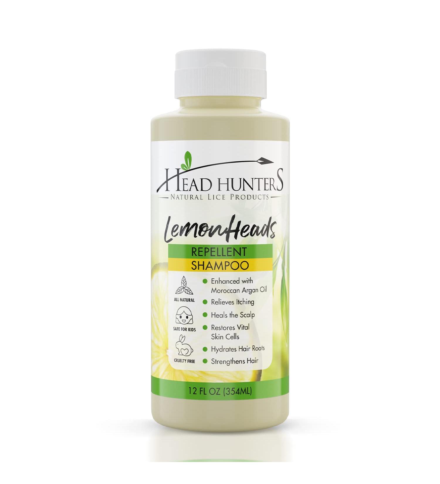 Head Hunters Lemon Lice Repellent Shampoo - 12oz Natural Daily Prevention for Kids & Adults - Non-Toxic & Chemical-Free - Buy Online on GoSupps.com
