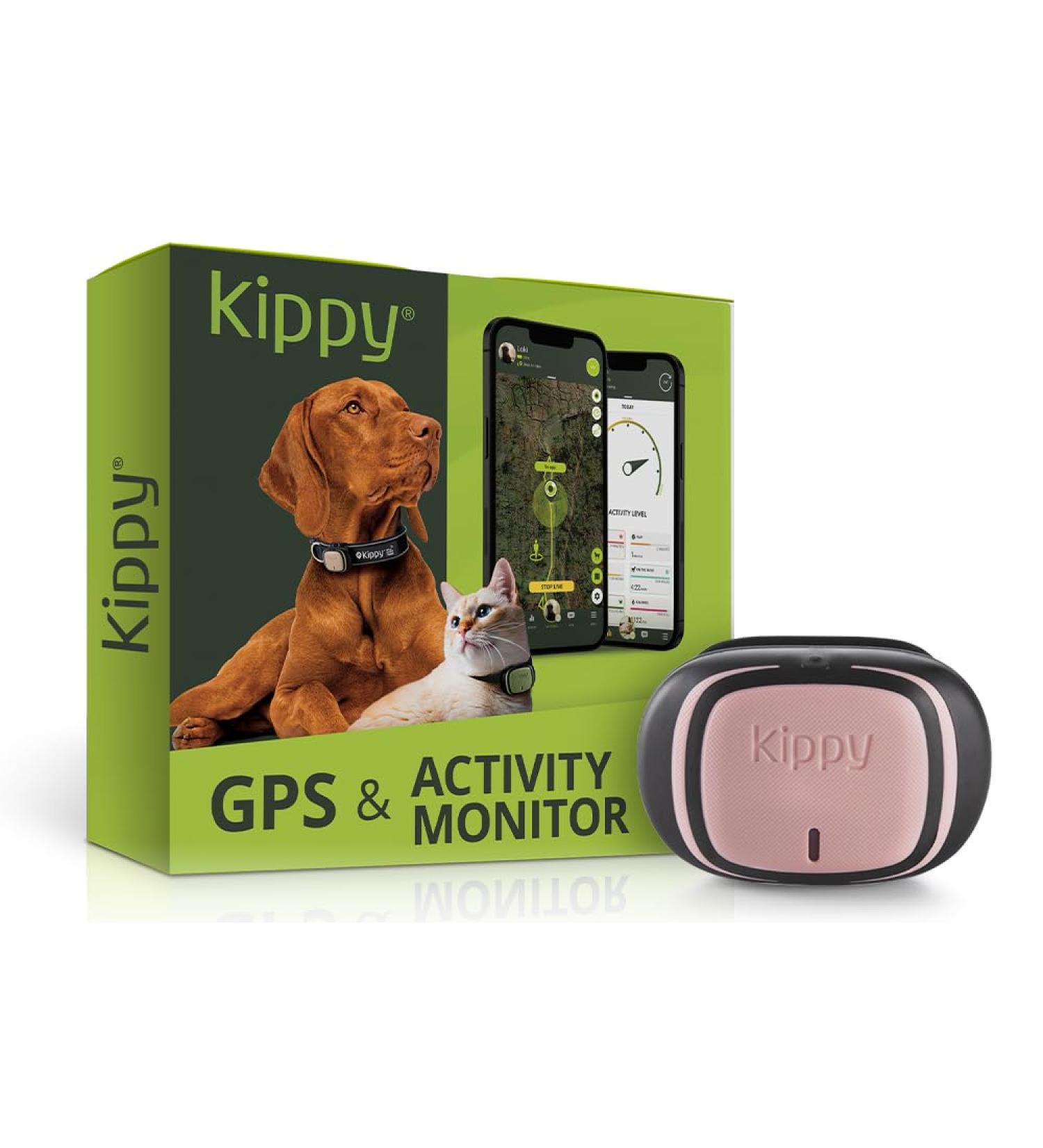 Kippy GPS Tracker Collar Evo for Dogs & Cats - Waterproof Health & Activity Tracker with Real-Time Location & LED - Rose - Buy Online on GoSupps.com