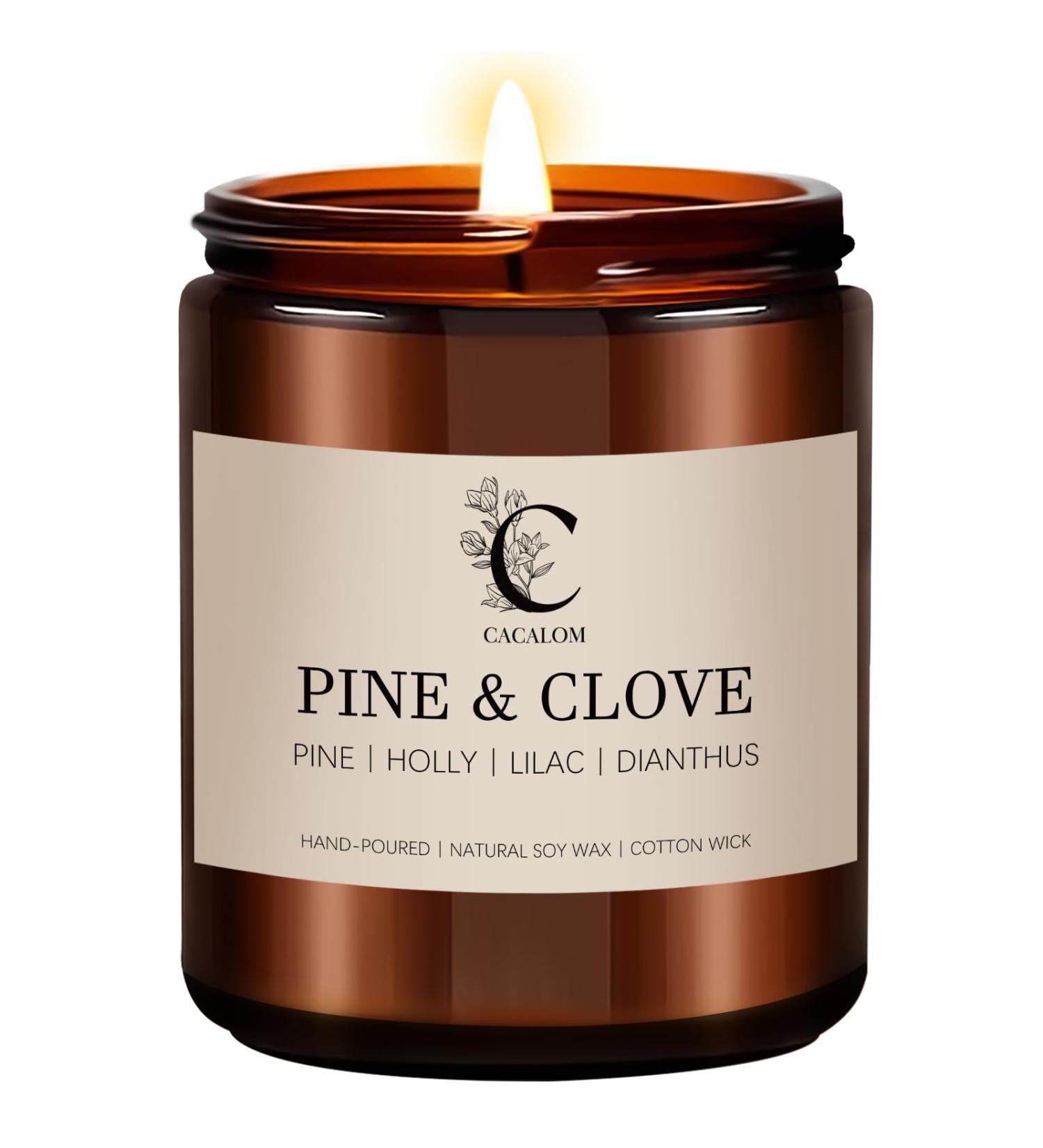Pine & Clove Scented Candles | Long Lasting Hand Poured Soy Wax | 7oz Home Candles for Men & Women - International Shipping - Buy Online on GoSupps.com