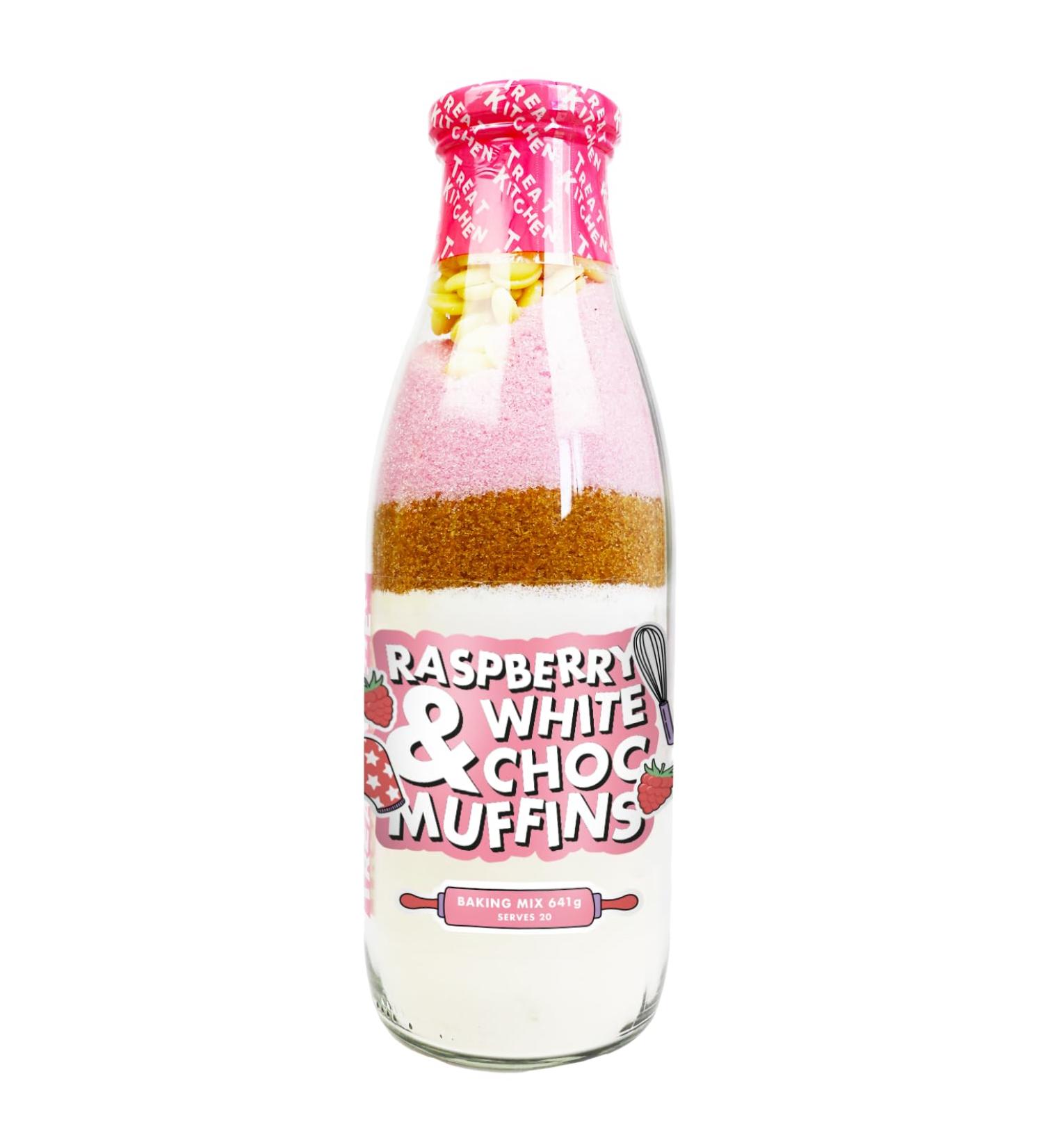 Raspberry & White Chocolate Muffins Baking Bottle | Ready to mix cake gift | Kids Baking Kits - 750ml Treat Kitchen - Buy Online on GoSupps.com