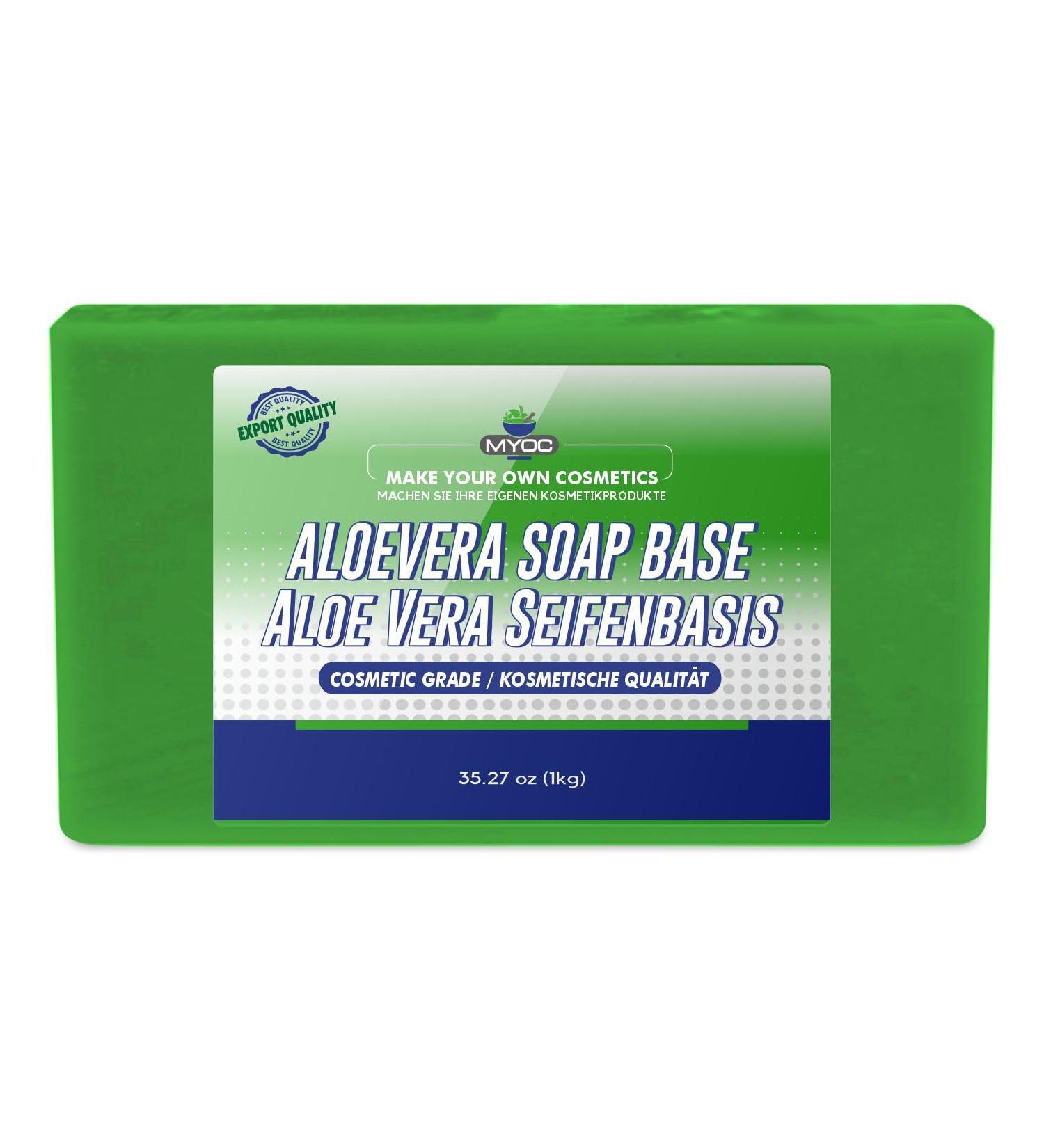 MYOC Aloe vera soap base - Glycerin aloe vera extract and vegetable oil - Melting and pouring base for DIY soap making - 1000 g