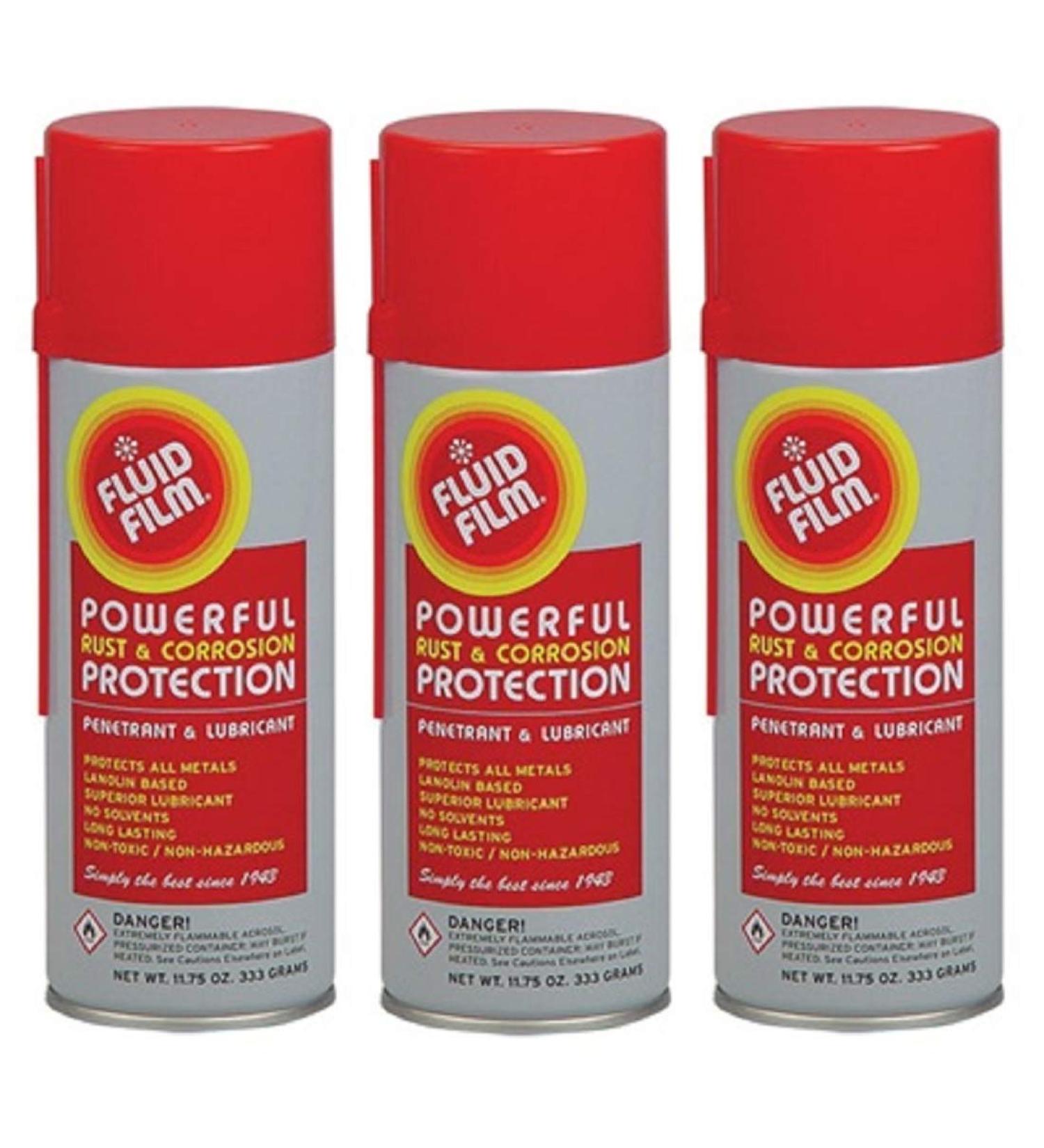Fluid Film Rust & Corrosion Protection Aerosol Spray - 11.75 oz (Pack of 3) | Marine, Automotive, Industrial, Home Use - Buy Online on GoSupps.com