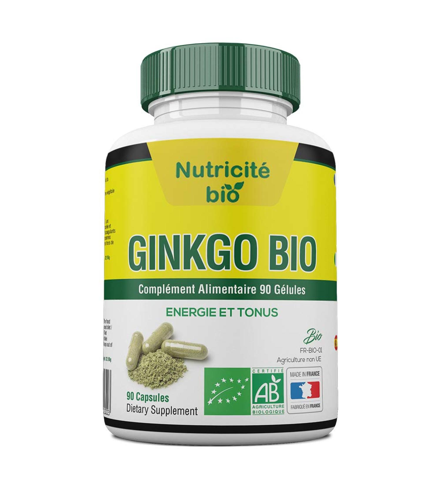 Ginkgo Biloba Bio 90 Capsules - Heavy Legs - Provides Energy Memory and Tone - 100% Natural for More Intellectual and Physical Vividness - Buy Online on GoSupps.com