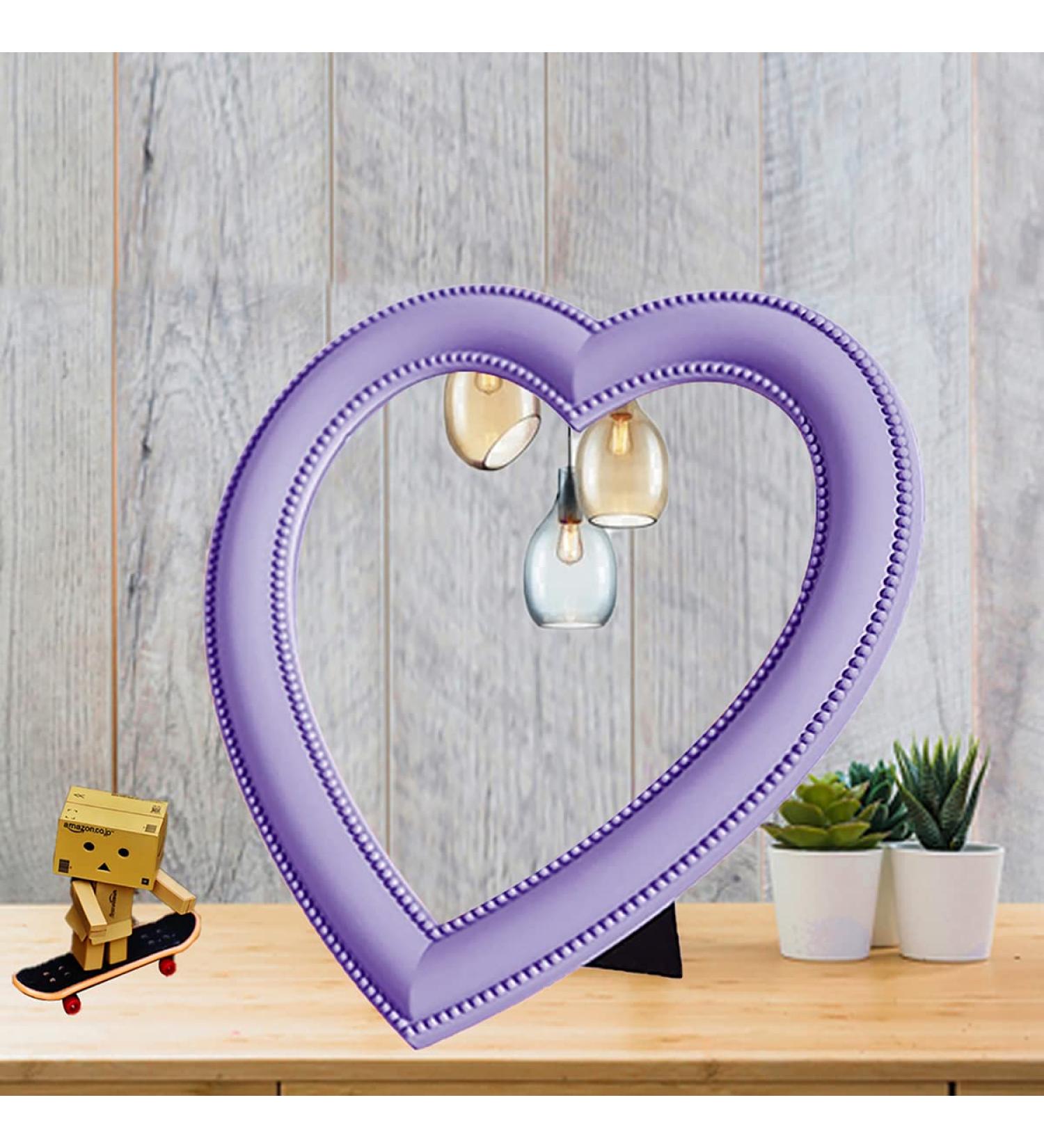 UW Heart Makeup Mirror - Purple Heart Cosmetic Mirror for Wall/Desktop - Bedroom Vanity Mirror - Buy Online on GoSupps.com