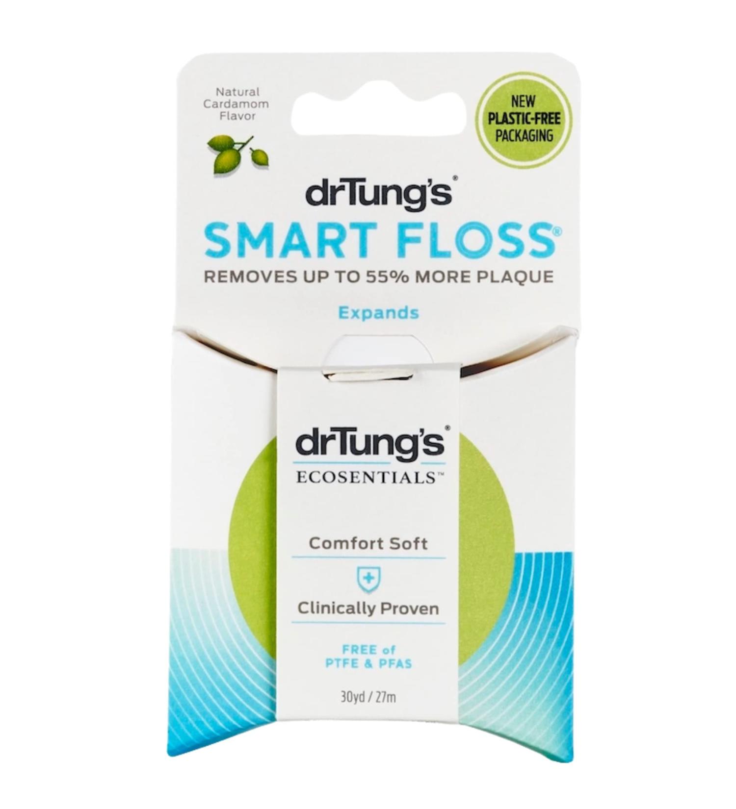 DrTung's Smart Floss - Natural PTFE & PFAS Free Dental Floss - Gentle on Gums Expands BPA Free Cardamom Flavor - Pack of 11 - Ships Internationally - Buy Online on GoSupps.com