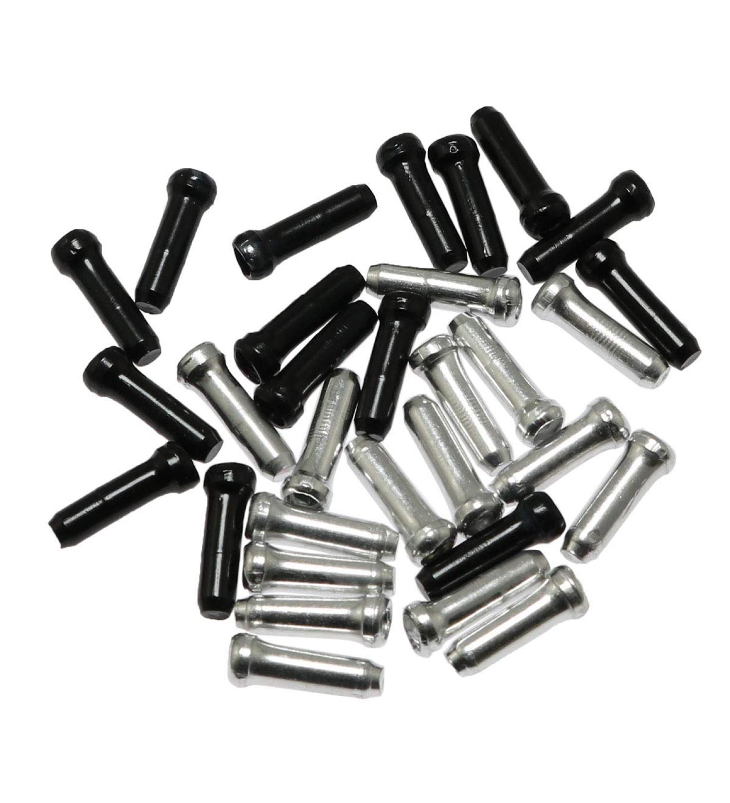 ZYAMY 30pcs Bike Brake Cable Tips - Black & Silver End Cap Crimps for MTB Bicycle - Buy Online on GoSupps.com