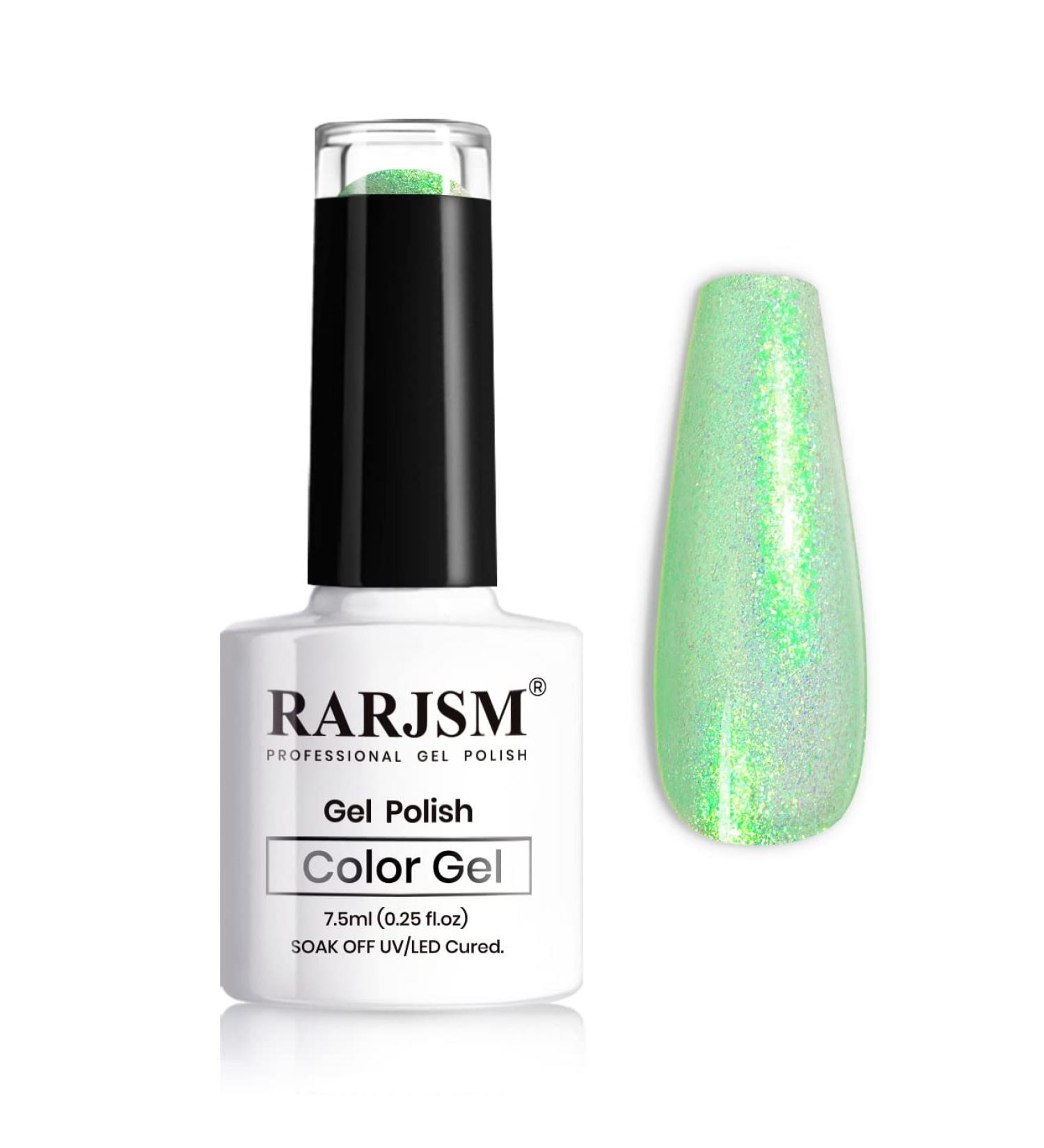 PEARL GLITTER GEL POLISH - Clear Green Shell Mermaid Effect | UV/LED Cured 7.5ml Gel Nail Polish for Shiny Pastel Nail Art Manicure - Buy Online on GoSupps.com