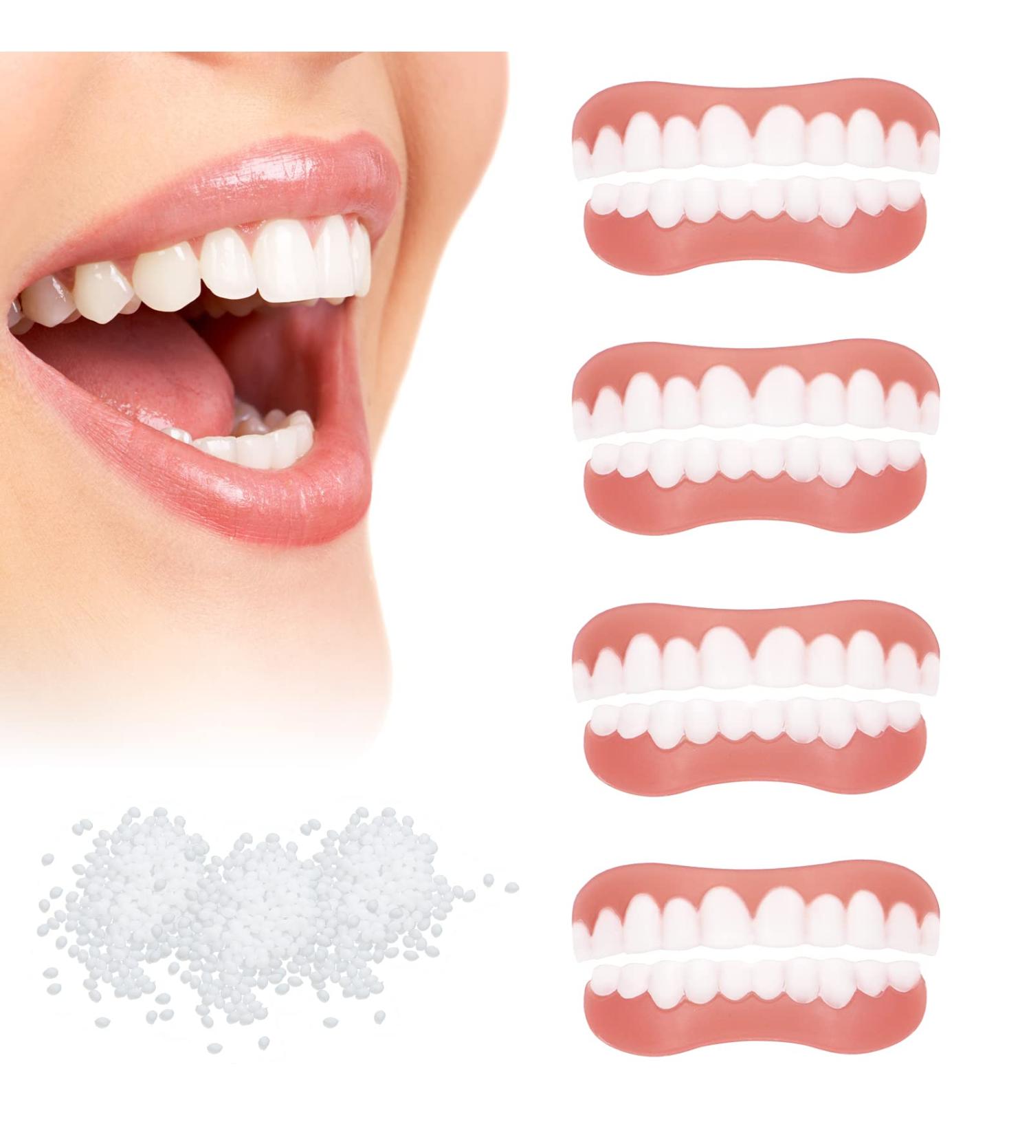Shop Spokki 4 Pair Fake Teeth | Cosmetic Tooth Covers & Temporary Dentures for Men & Women - International Shipping Available - Buy Online on GoSupps.com