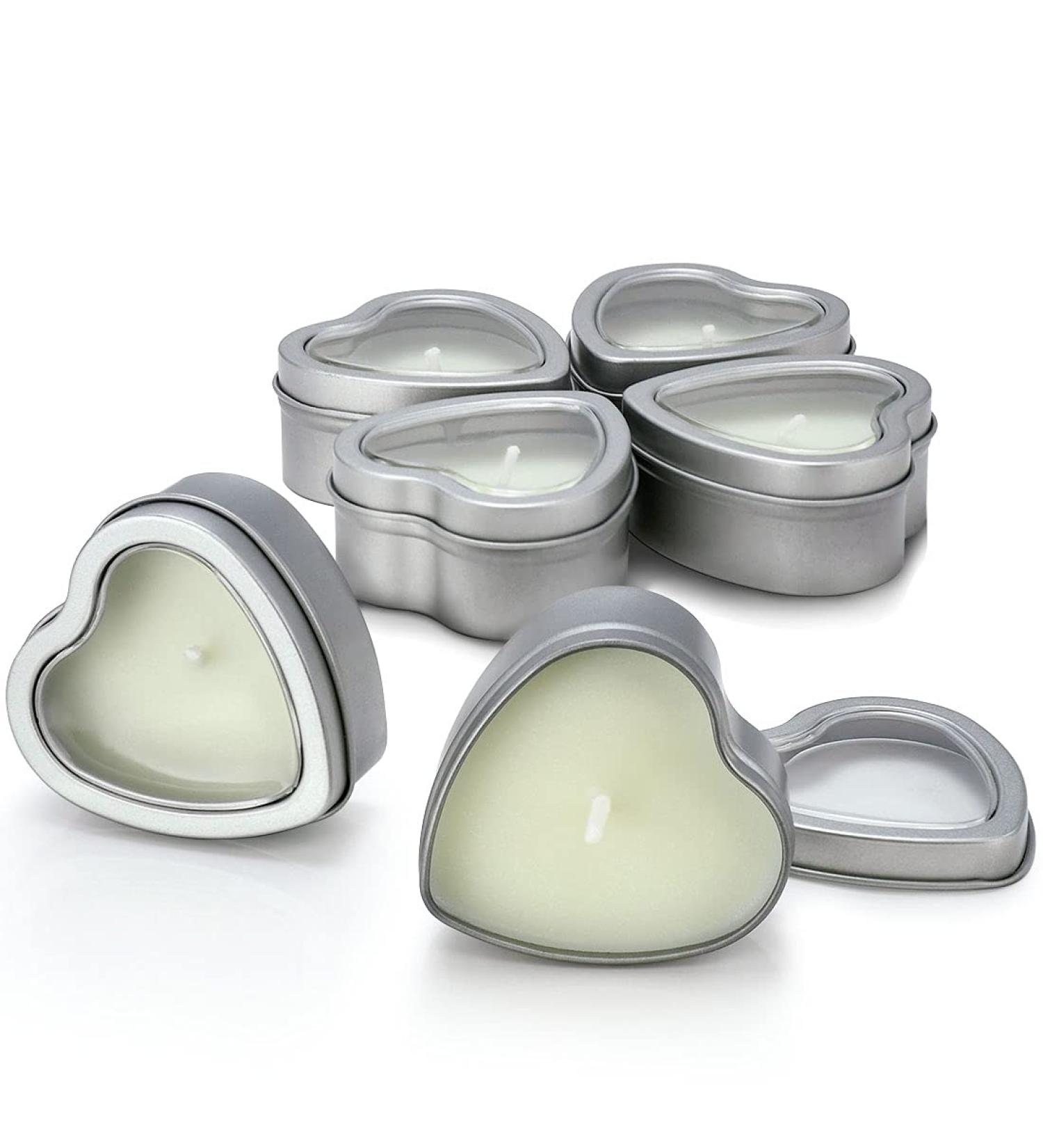 DEYBBY Jasmine Scented Soy Wax Tealight Candles - Heart-Shaped Aromatherapy Gifts for Women (Pack of 6 - Buy Online on GoSupps.com