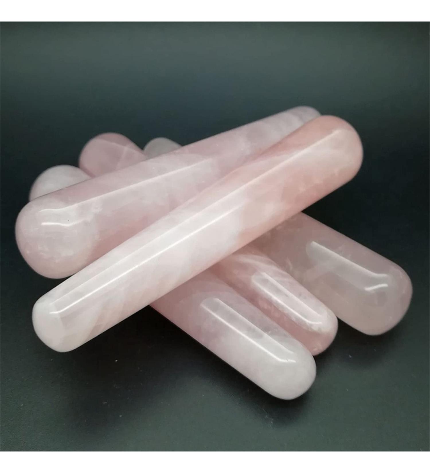 GAENZA Natural Rose Quartz Crystal Massage Wand | Pink Reiki Healing Stick | Anti-Aging Tool - 1pc Stone Mineral Specimen for Best Results - Buy Online on GoSupps.com