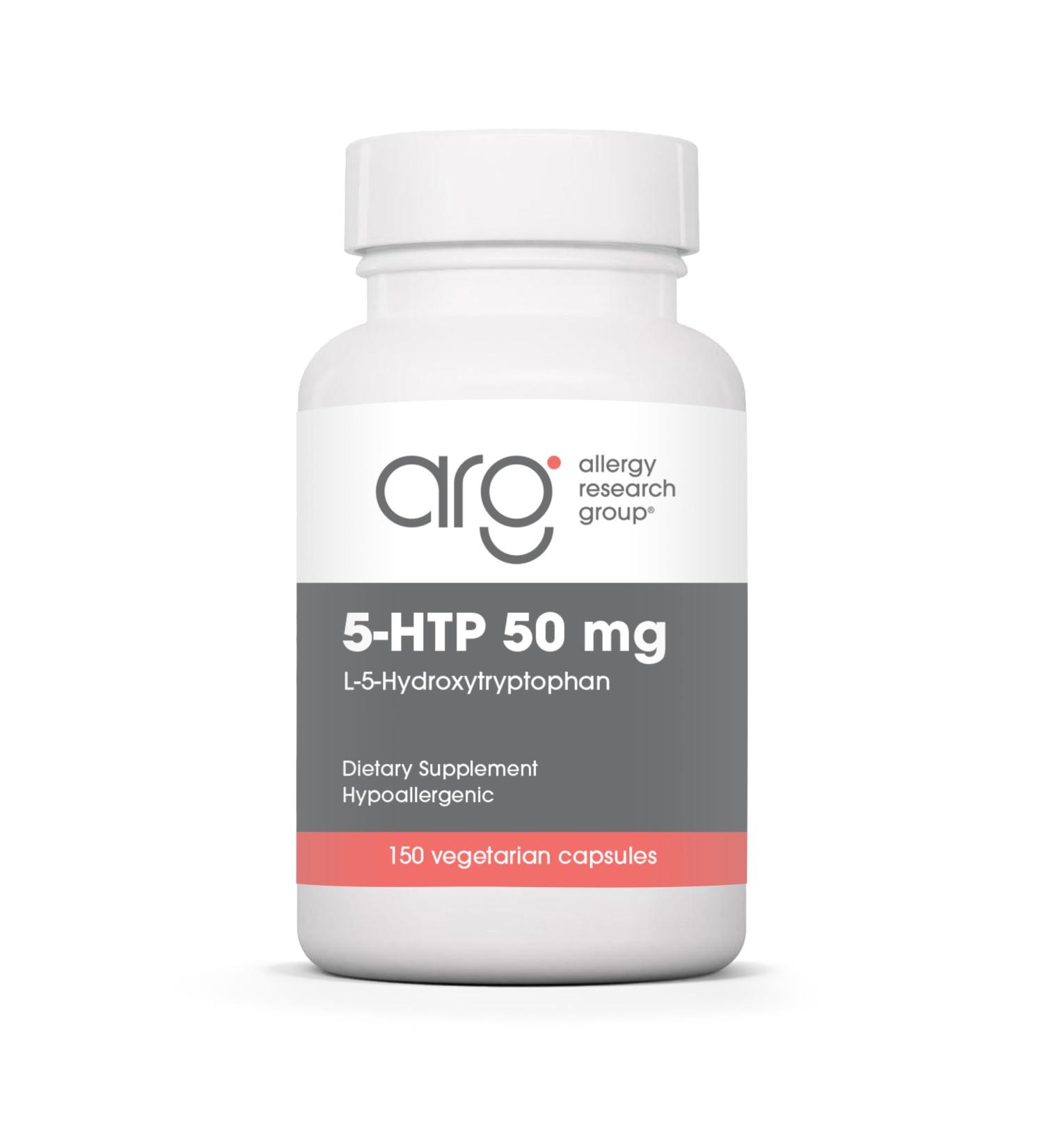 Allergy Research Group NutriCology 5-HTP - Delivers 50 mg L-5-Hydroxytryptophan - Supports Serotonin Pathways a Positive Outlook & Restfuness - 150 Servings - 150 Capsules - Buy Online on GoSupps.com