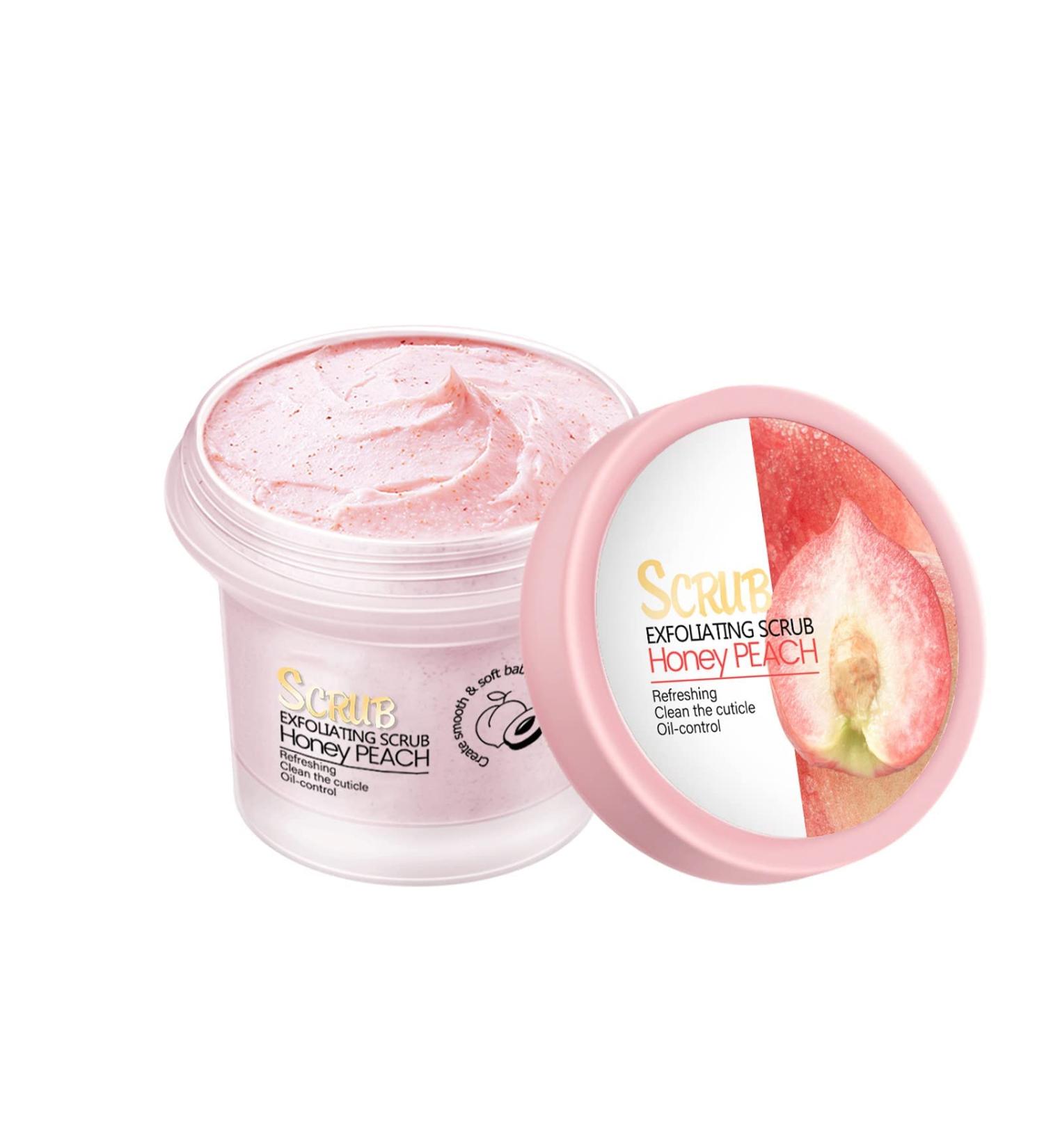 DUBUSH Smoothing Exfoliating Peach Body Scrub Natural Peach Exfoliating Scrub Deeply Exfoliating Firming Scrub for Body Face Hands and Feet - Buy Online on GoSupps.com