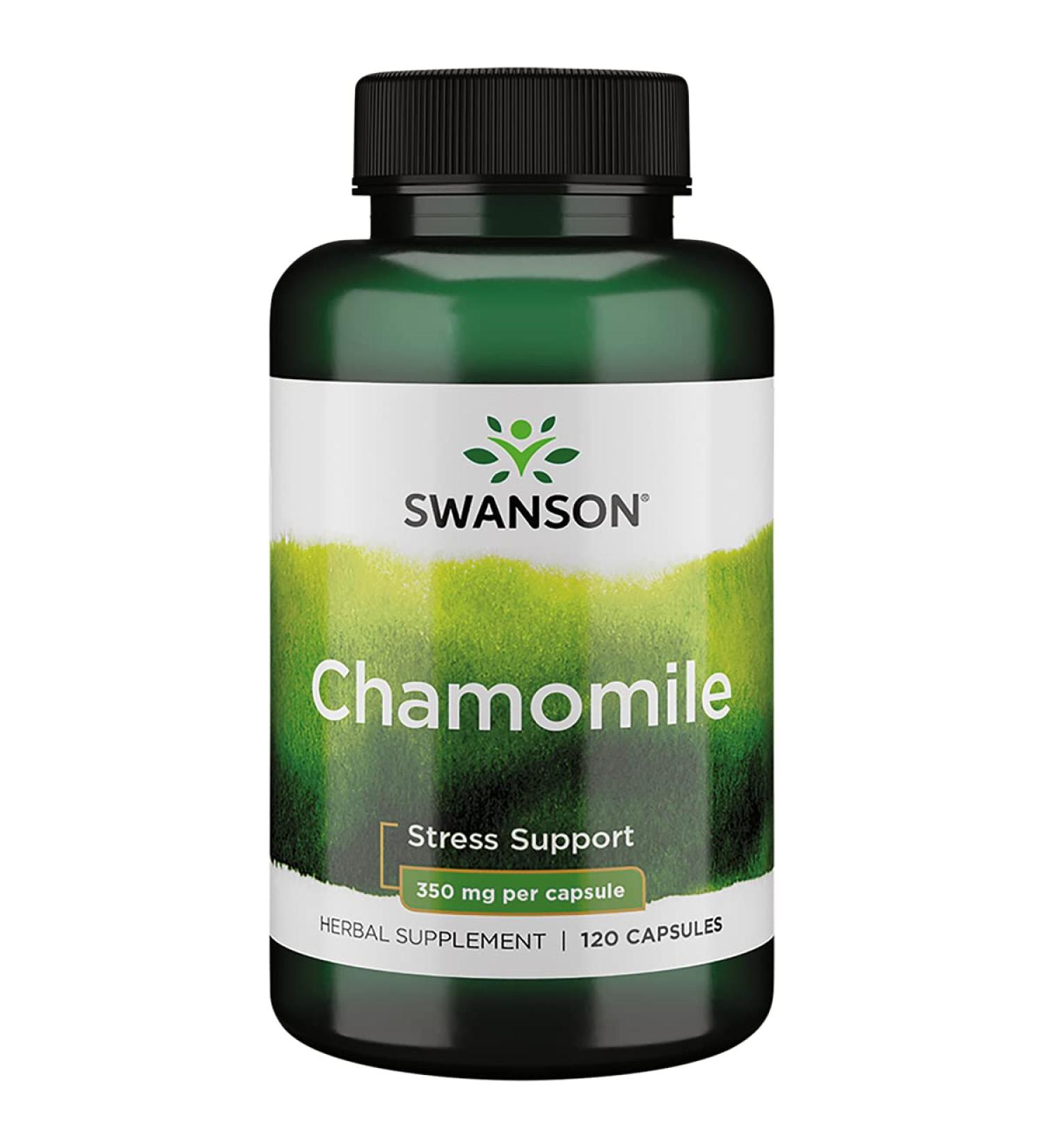 Swanson Chamomile Stress Support Capsules - Promotes Relaxation and Sleep - German Chamomile Flower Supplement for Easy Body and Mind - Buy Online on GoSupps.com