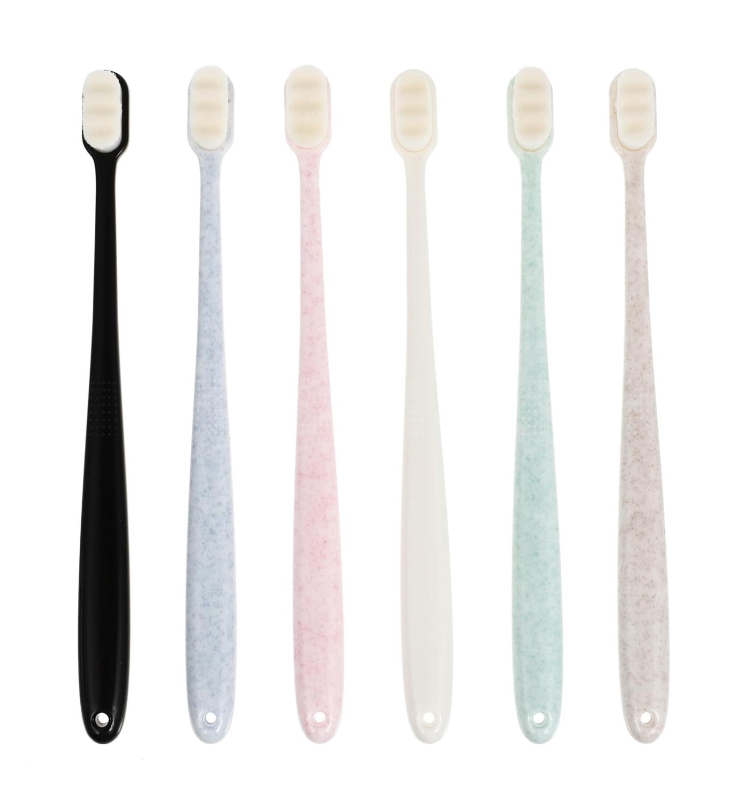 Healeved 6st toothbrush sensitive gums silicone cleaning brush toothpick tooth flap picks tooth cleaning brush dental floss available manual handbook pp travel tools