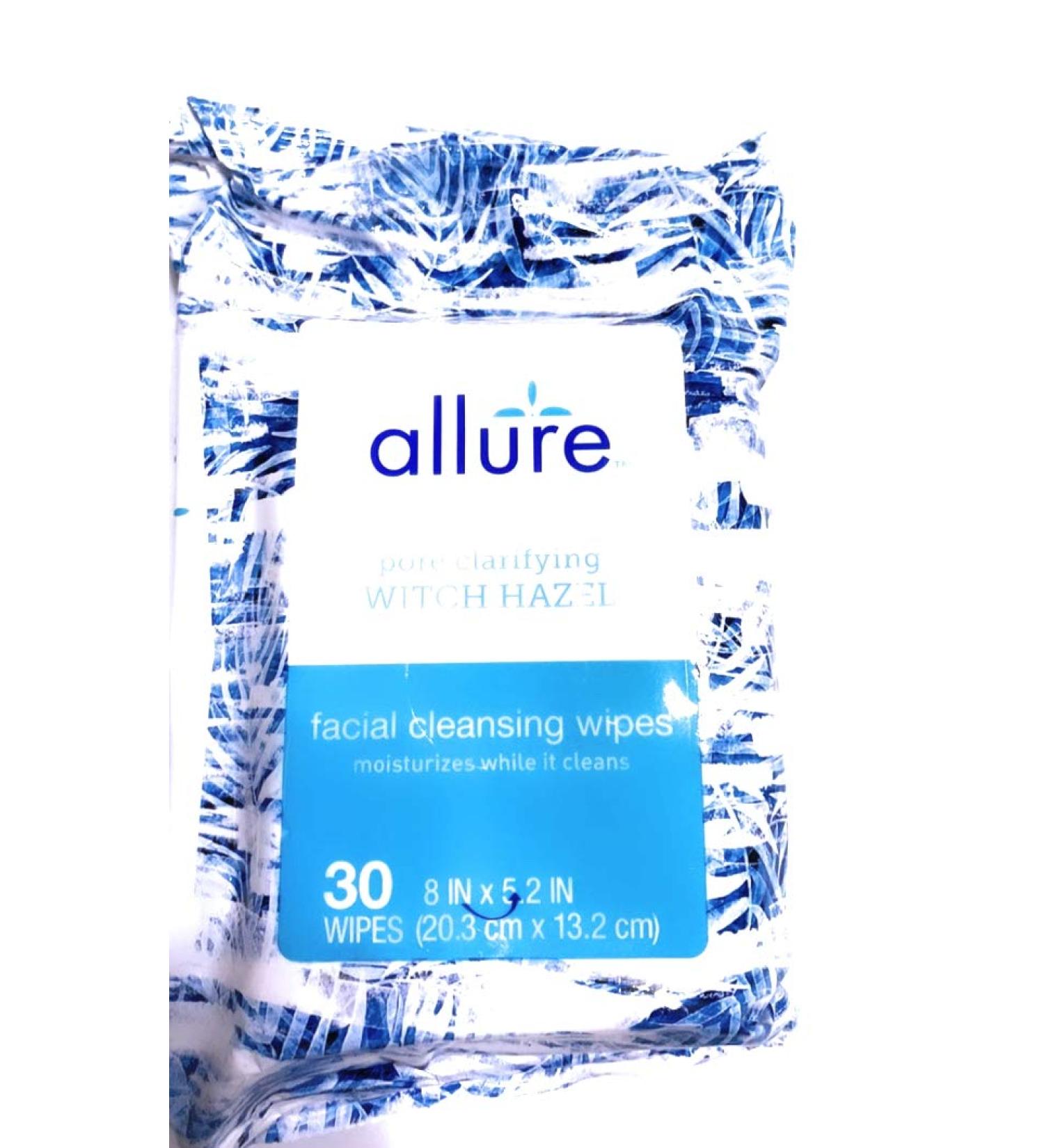 allure pore clarifying witch hazel facial cleansing wipes