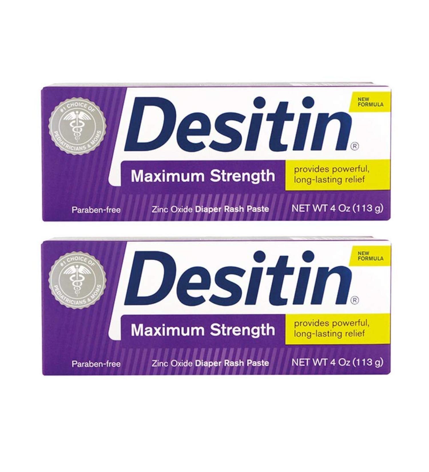 DESITIN Maximum Strength Diaper Rash Paste 2 Pack (4 Ounce)