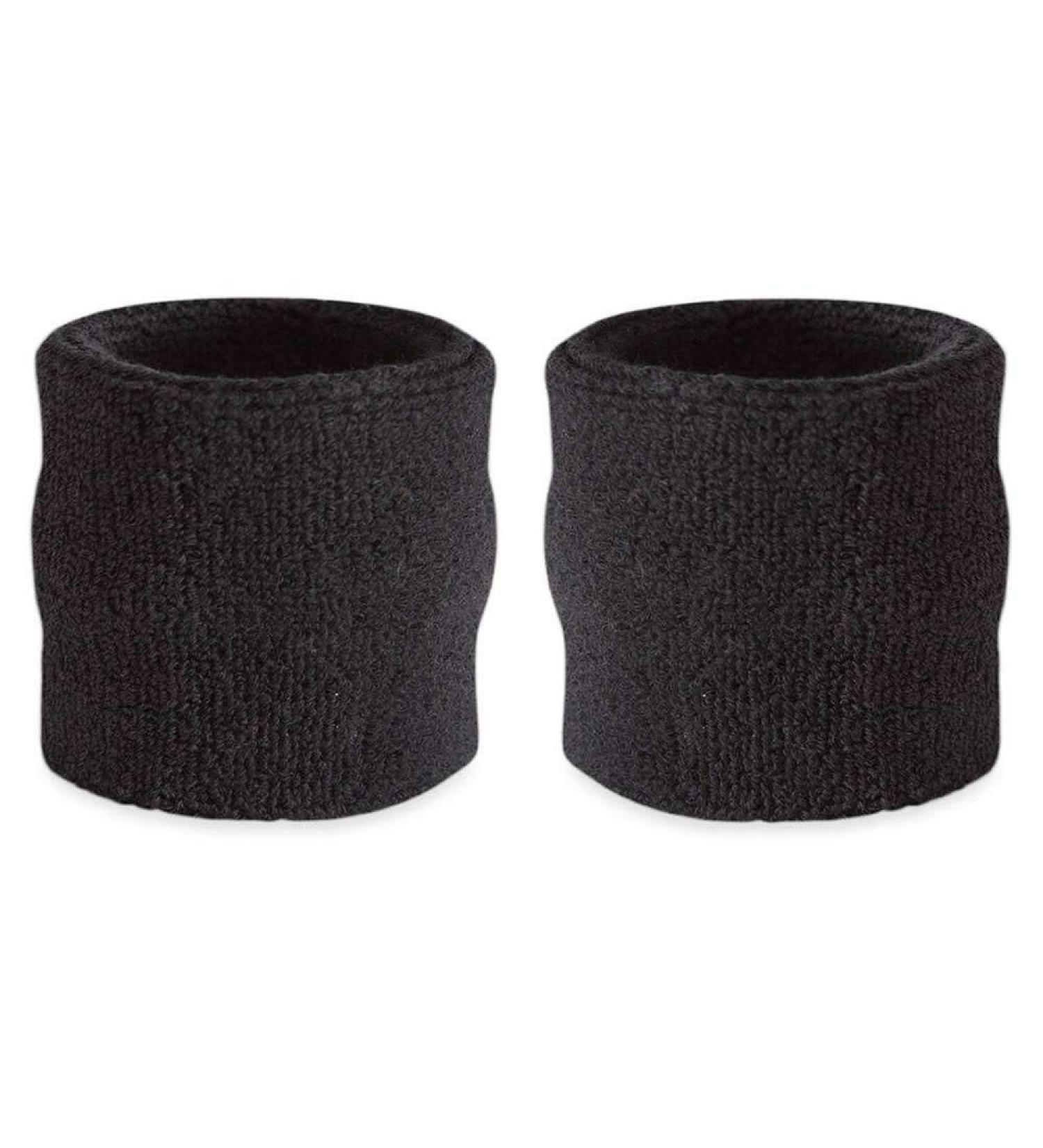 Suddora Wrist Sweatbands - Athletic Cotton Terry Cloth Wrist Bands for Basketball  Tennis  Football  Baseball (Pair) Black - Buy Online on GoSupps.com