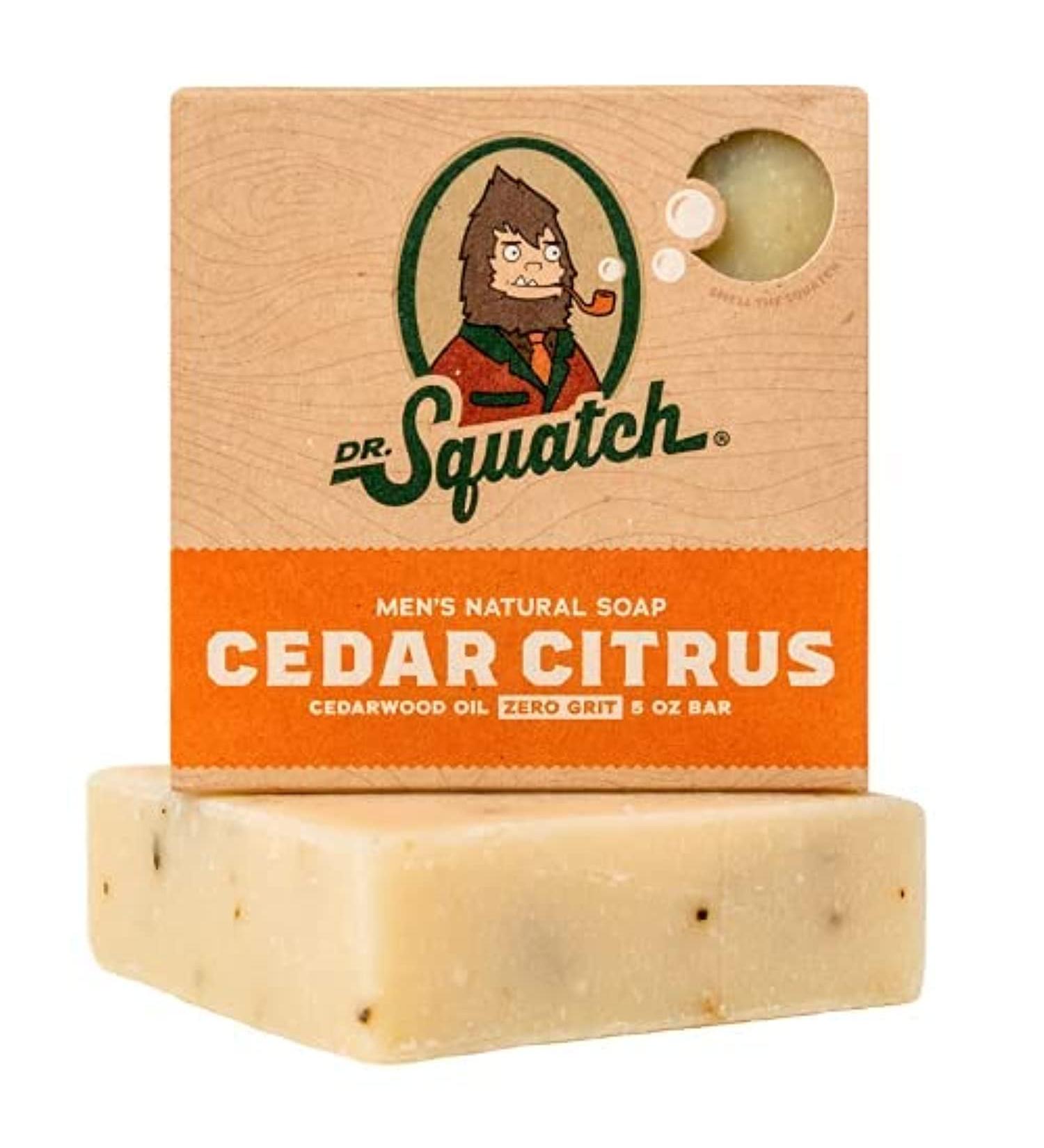Dr. Squatch Zero Grit Cedar Citrus Bar Soap for Men - DISCONTINUED | All Natural Formula - Buy Online on GoSupps.com