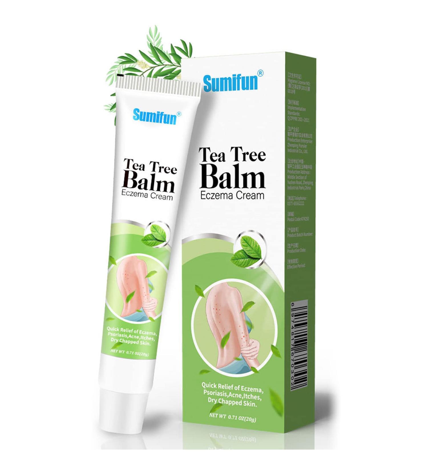 Tea Tree Oil Anti-Itch Cream for Psoriasis & Eczema - Natural Herbal Ingredients, Sensitive Skin Soothing Moisturizer (0.7oz x 10) - Buy Online on GoSupps.com