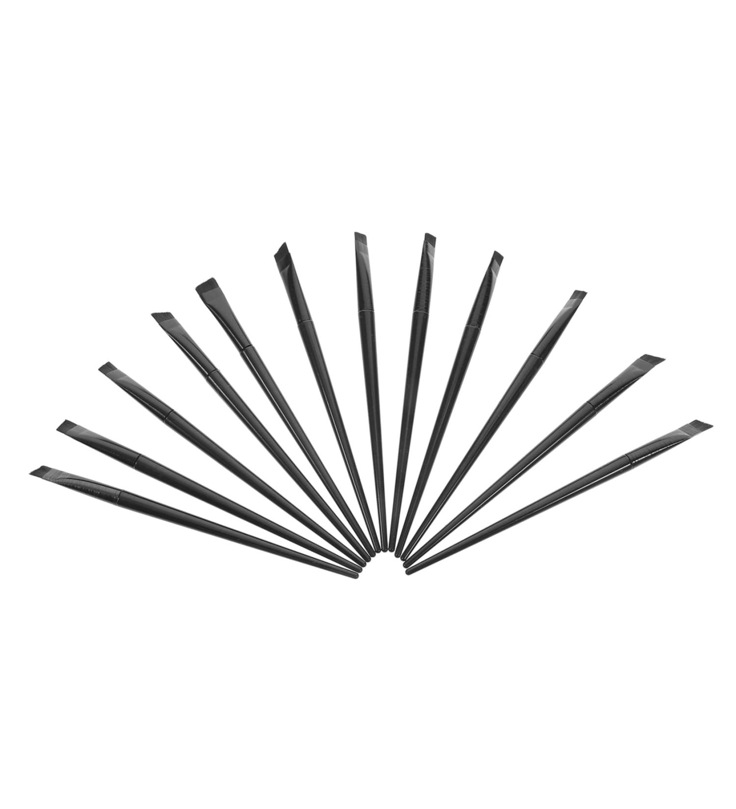 Housoutil 12pcs Eyeliner Brush Eye Shadow Brush Eyebrow Brush Angled Makeup Brush Eyeshadow Brush Makeup Set 15.5x1.2x0.6cm Black - Buy Online on GoSupps.com