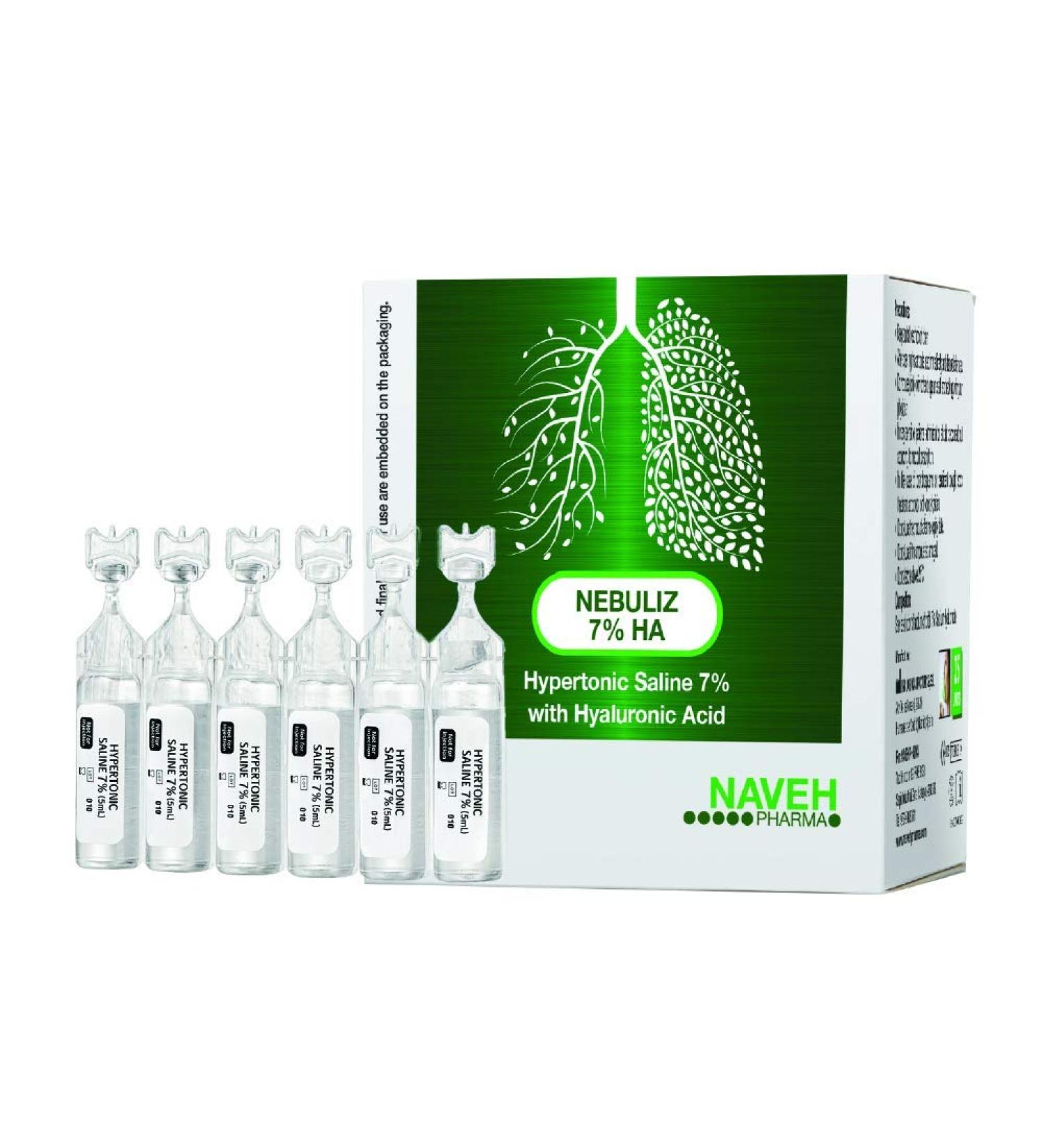 Nebuliz Hypertonic Saline Solution Vials - 25 Single-Dosage 5ml Sterile Vials with Sodium Hyaluronate and Hyaluronic Acid - Preservative-Free for Inhalation Therapy - All Ages - Buy Online on GoSupps.com