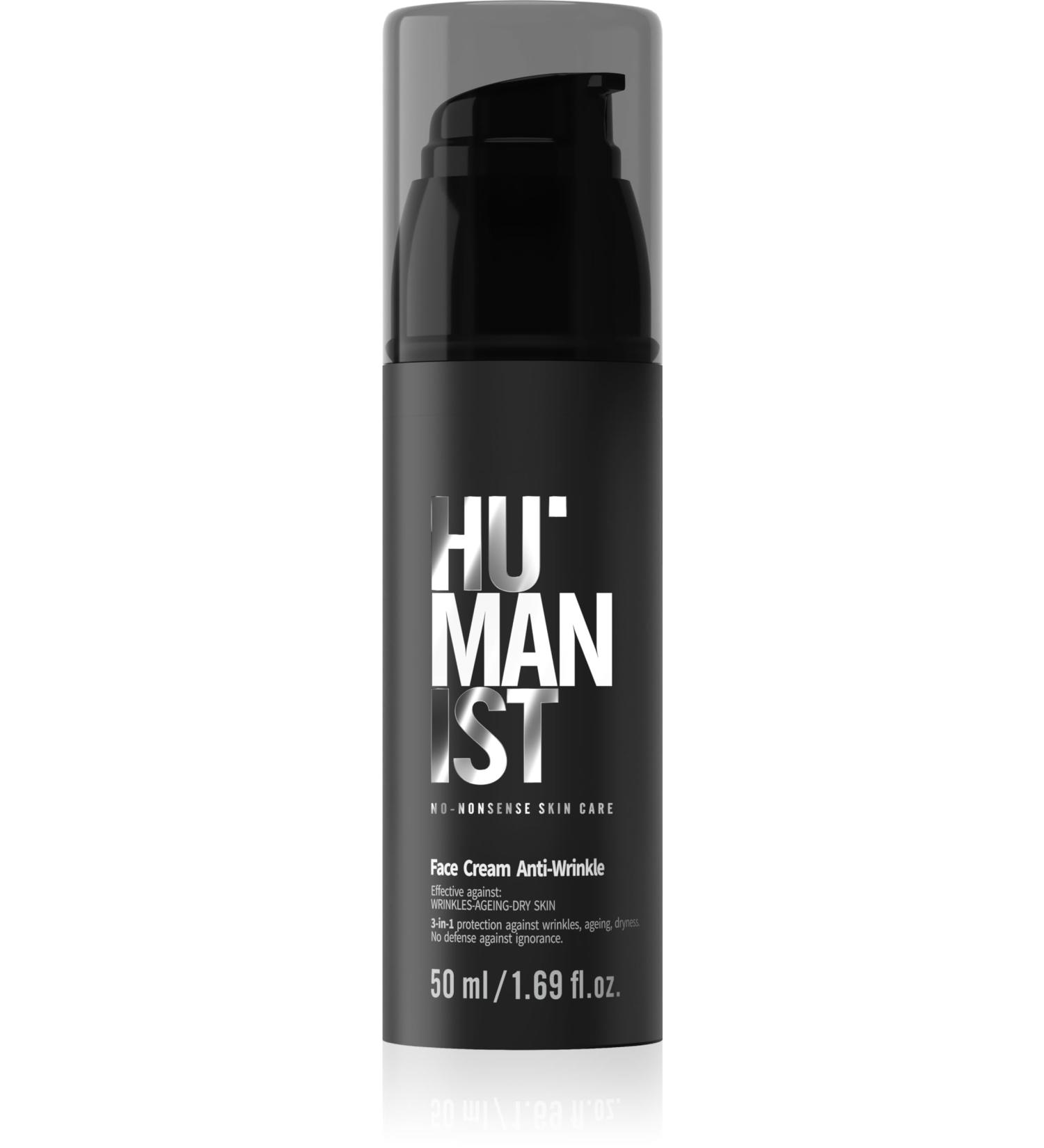 HUMANIST Men s Care Moisturizing & Revitalizing Face Cream 3in1 Smooths Wirnkles Improves Skin Elasticity Hyaluronic Acid Shea Butter Panthenol 50 ml