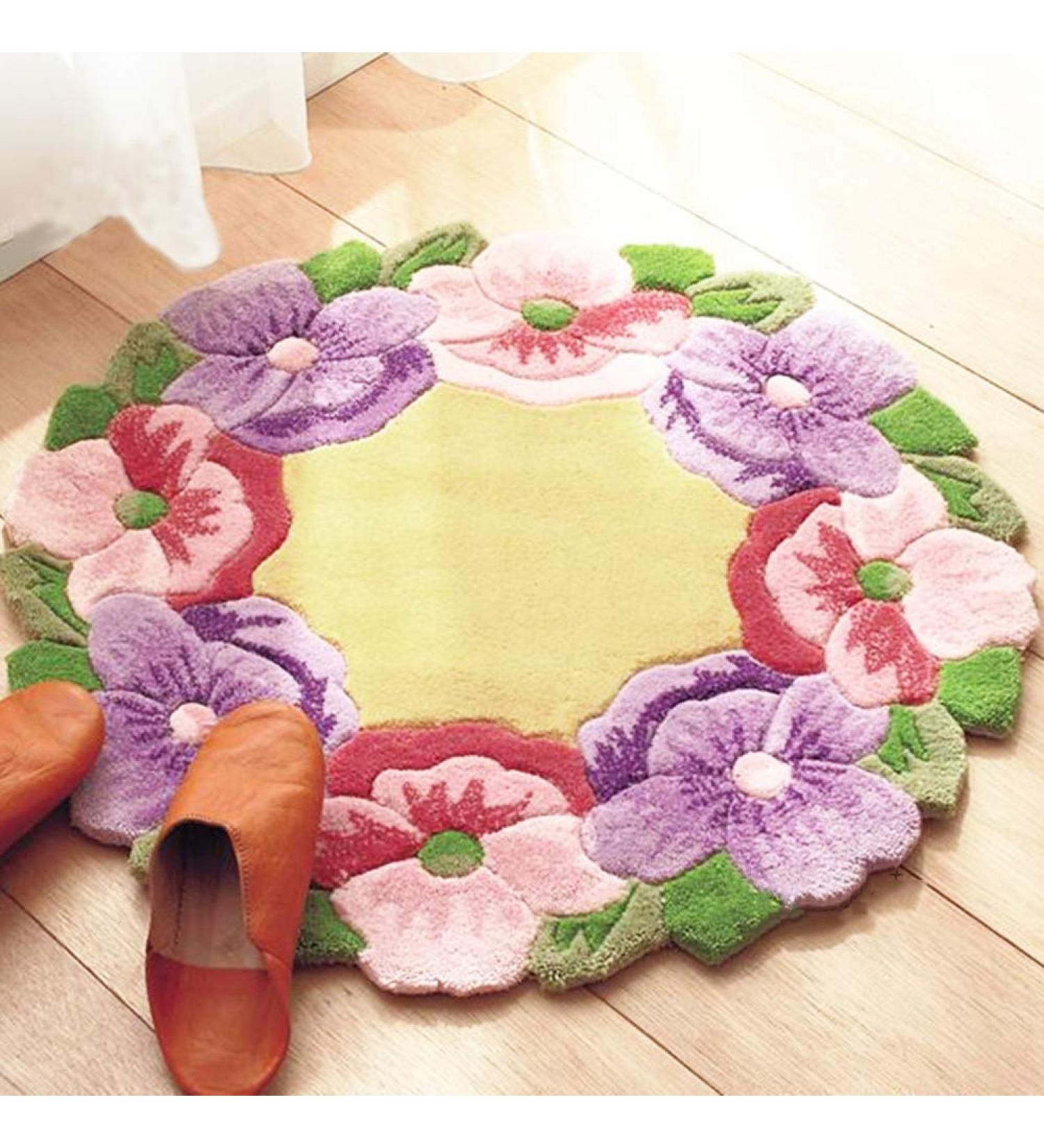 20x20 Inch DIY Hook Rug Kit - Flowers Kids Room Carpet - Buy Online on GoSupps.com