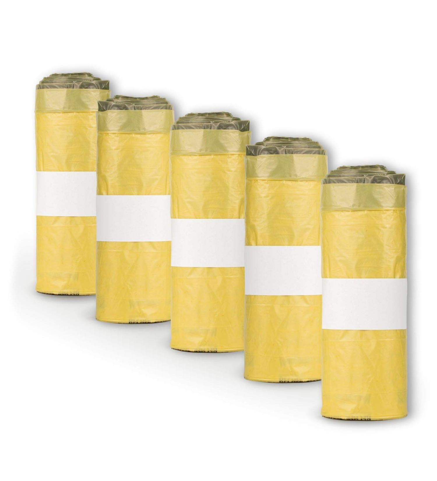 Extra Strong Yellow Recycling Bags with Drawstring - 90 Liters 22 Thickness | 5 Rolls (13 Bags) - Durable & Eco-Friendly - Buy Online on GoSupps.com