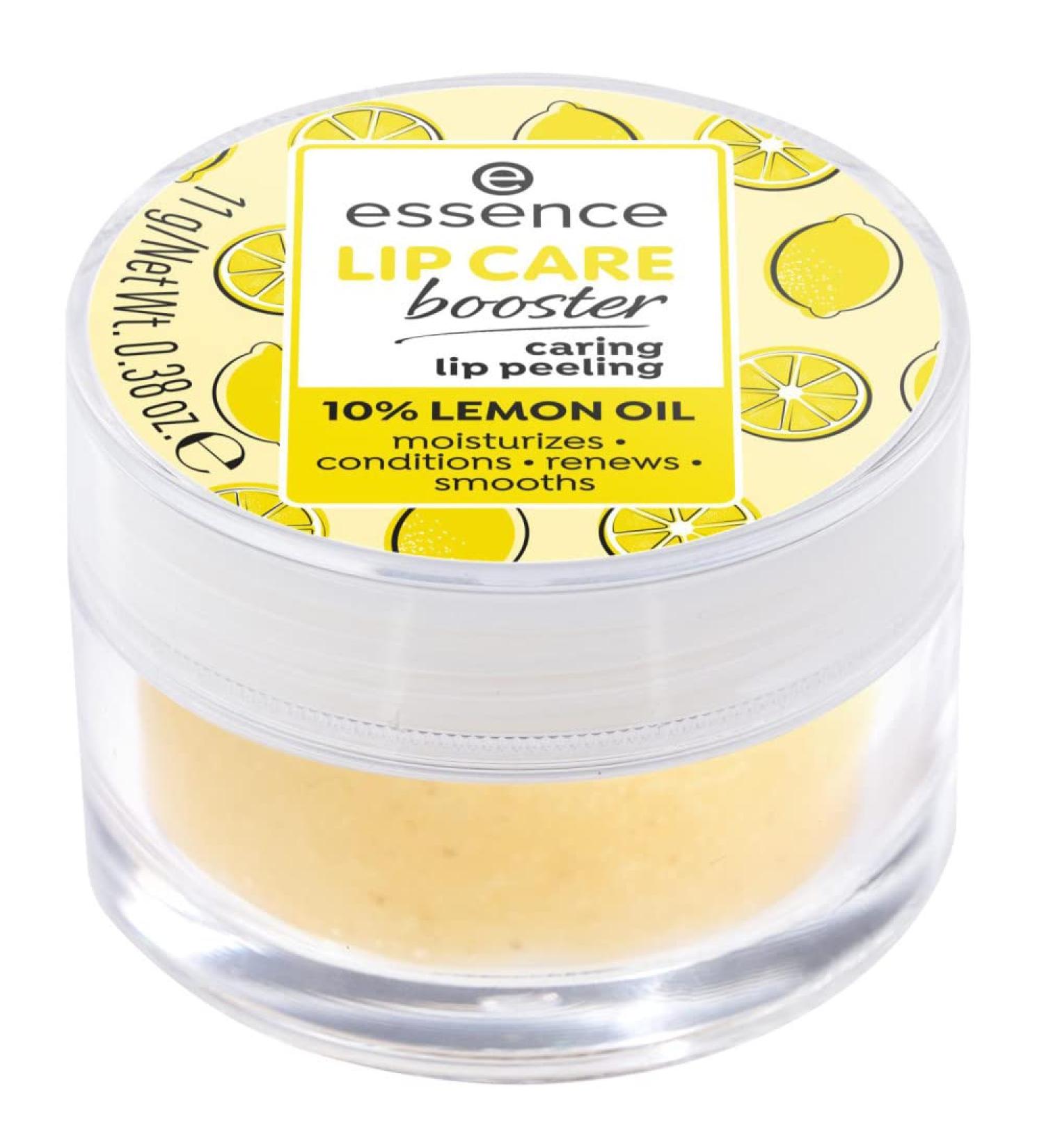 Essence Cosmetics Lip Care Booster Caring Lip Peeling lip care yellow nourishing smoothing with oils moisturizing revitalizing vegan without alcohol)