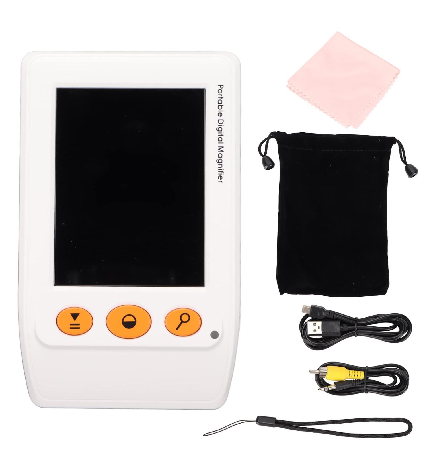 KOSDFOGE Digital Video Magnifier 2x 25x Zoom Portable Electronic Reading Aid with 3.5 Inch LCD Screen for Low Vision - Buy Online on GoSupps.com