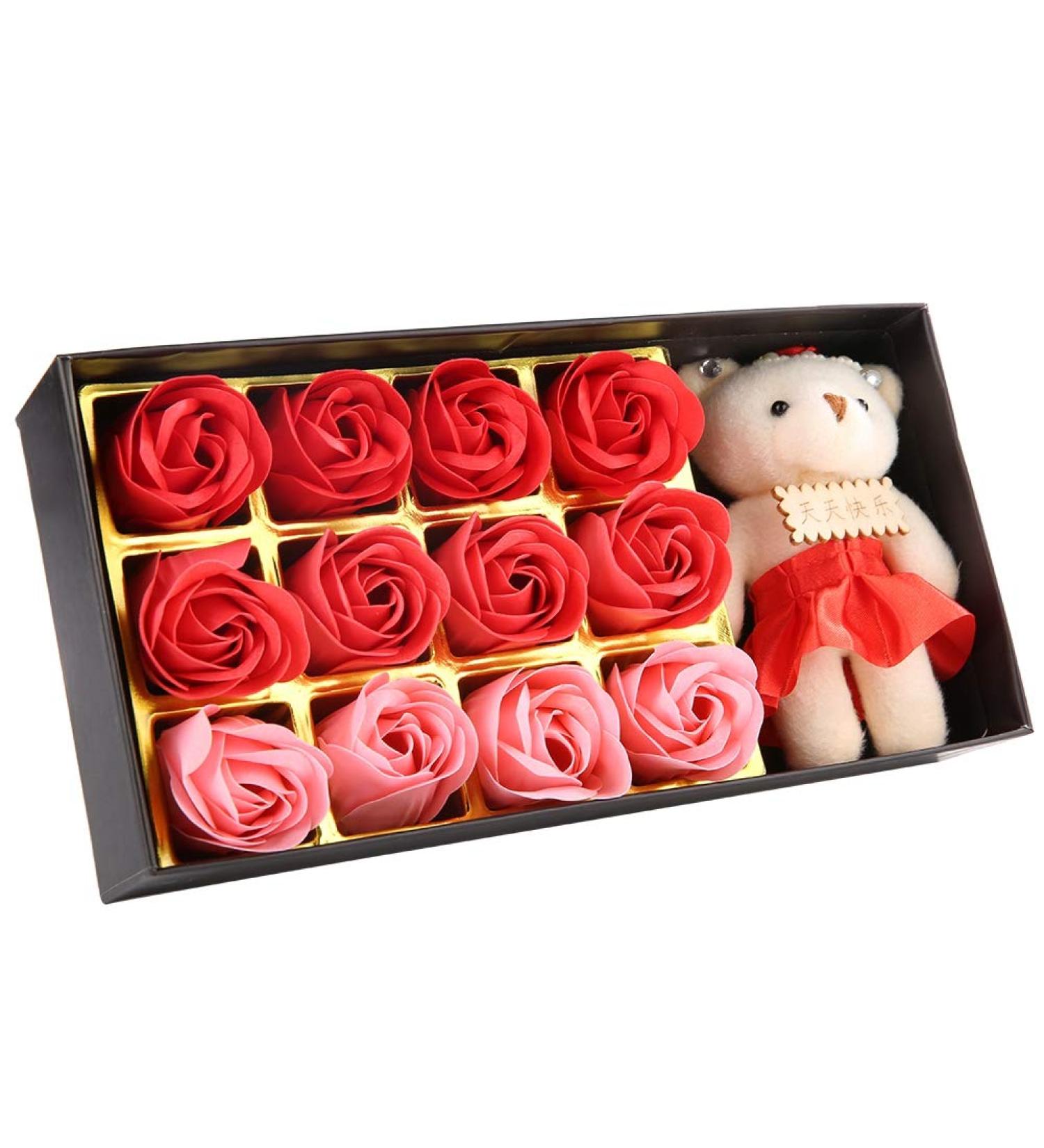  Fdit Romantic Rose Flower Soap Body Soap Bath Soap Floral Bath Soap Rose Flower Petals Plant Essential Oil Soap Rose Soap (Red Gradient) - Buy Online on GoSupps.com