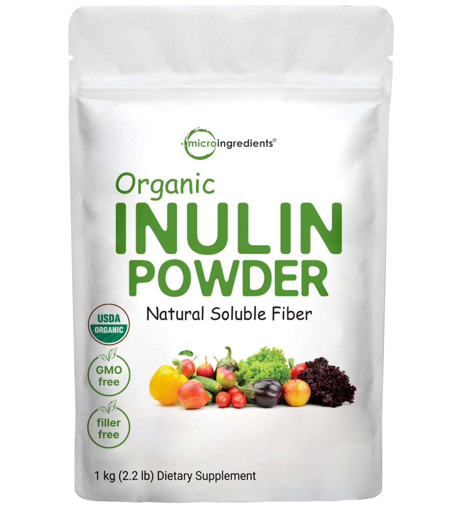Organic Inulin FOS Powder 35oz - Prebiotic Intestinal Support for Gut Health - Vegan Soluble Fiber Supplement - Buy Online on GoSupps.com