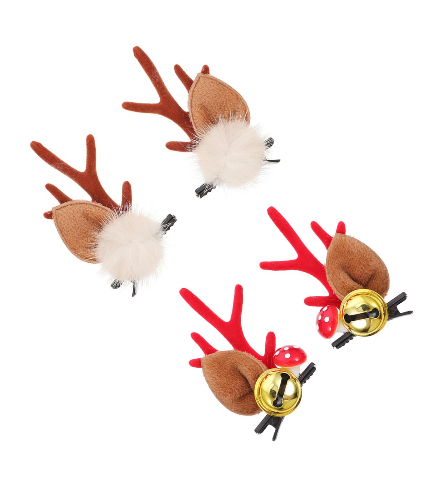 minkissy 2 Pairs Antler Hair Clip Halloween Barrette Deer Antlers Hair Clips Xmas Deer Antler Headdress Kids Hairpins Animal Hair Clips Flannel Ears Hairpins Christmas Clothing A40 Flannel - Buy Online on GoSupps.com